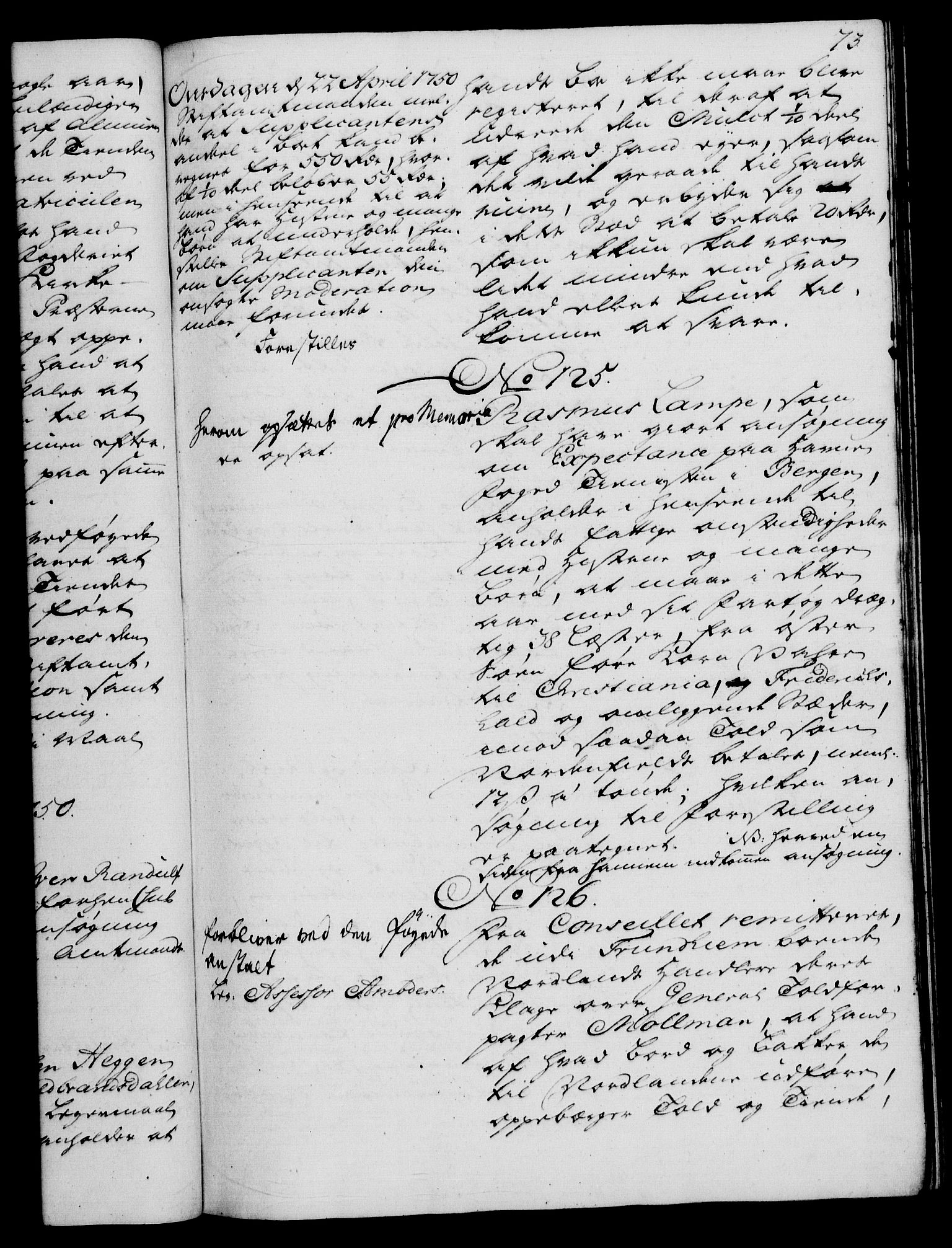 Rentekammeret, Kammerkanselliet, AV/RA-EA-3111/G/Gh/Gha/L0030: Norsk ekstraktmemorialprotokoll (merket RK 53.75), 1749-1751, s. 73