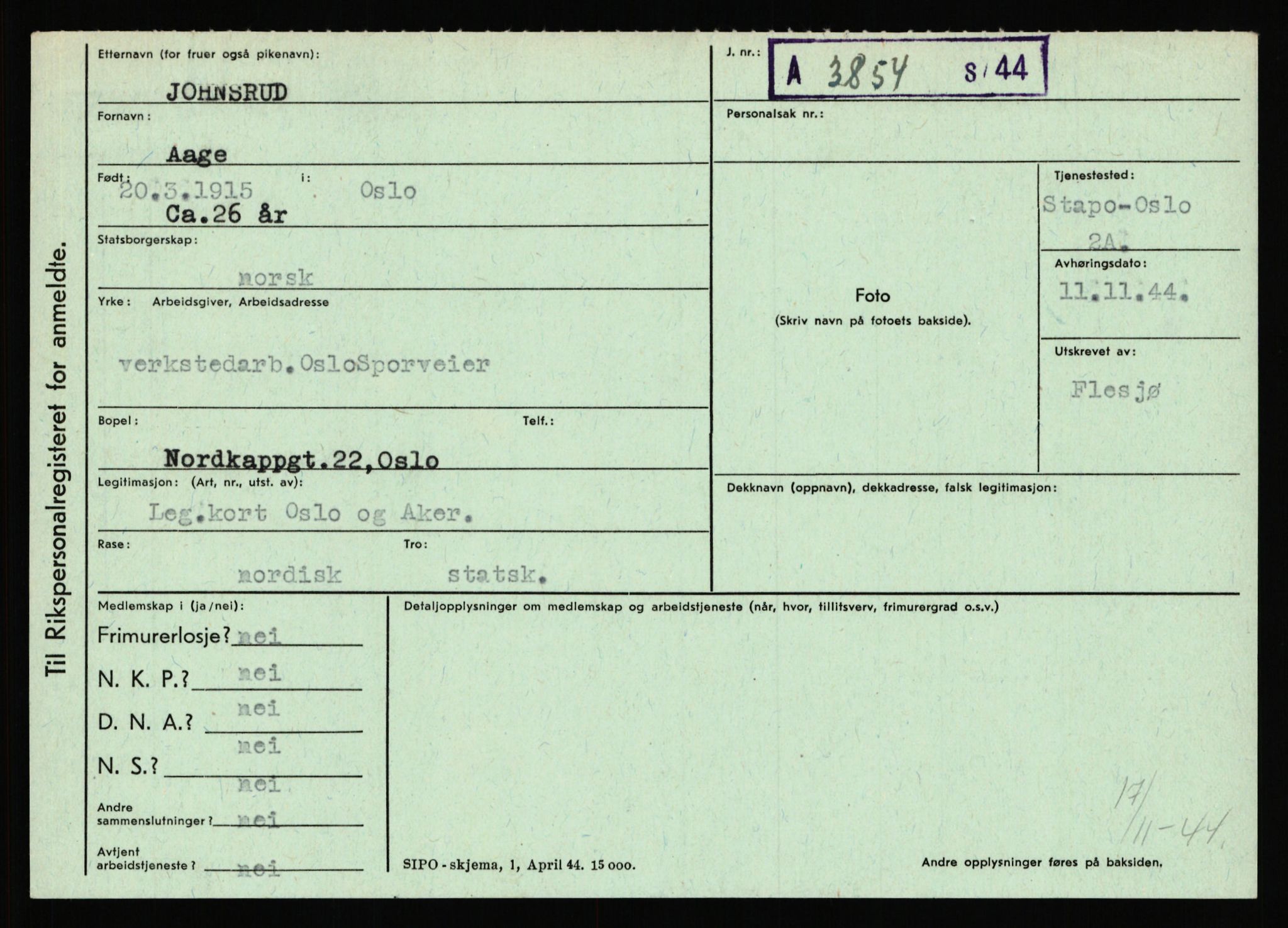 Statspolitiet - Hovedkontoret / Osloavdelingen, AV/RA-S-1329/C/Ca/L0008: Johan(nes)sen - Knoph, 1943-1945, s. 2337