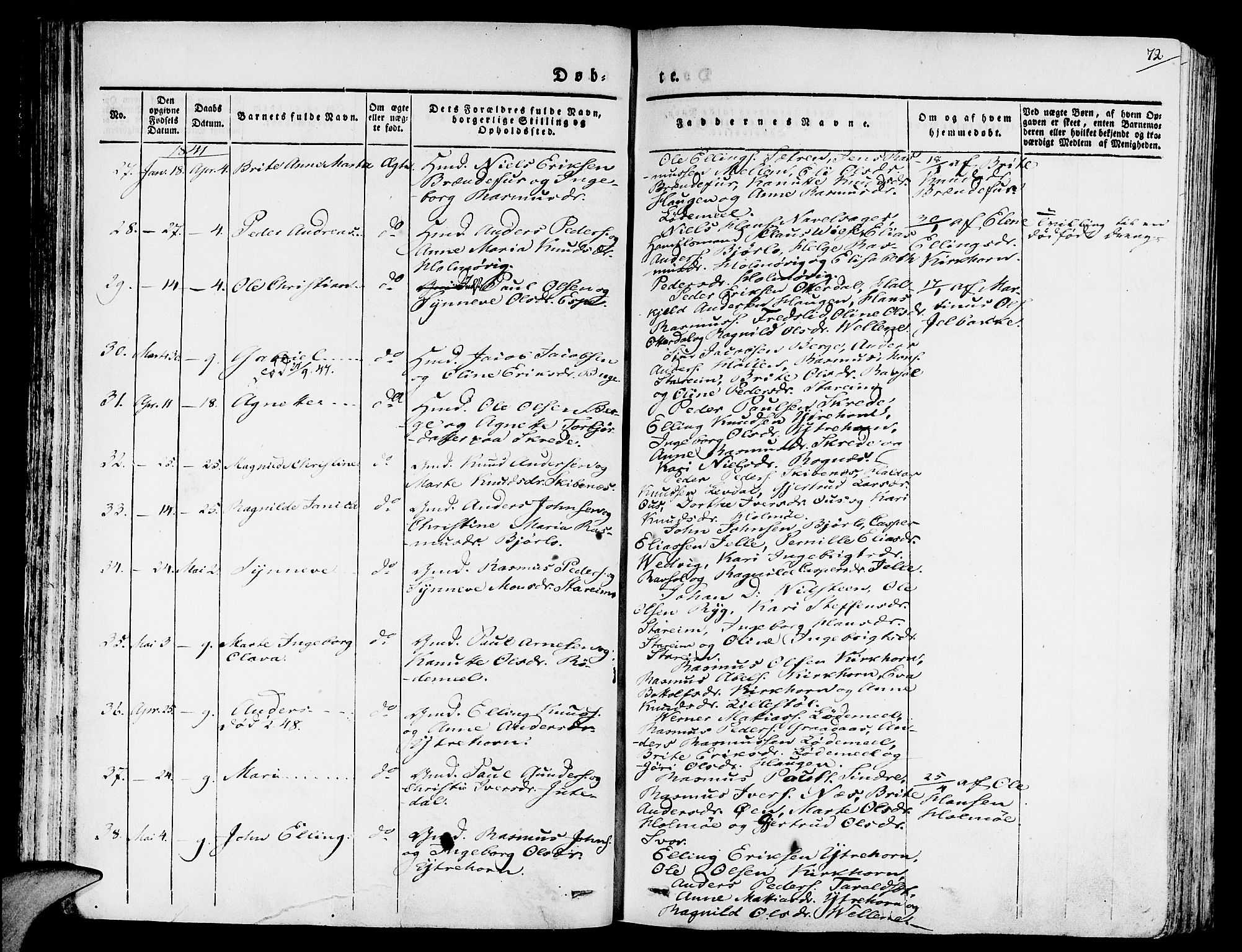 Eid sokneprestembete, AV/SAB-A-82301/H/Haa/Haaa/L0006: Ministerialbok nr. A 6, 1831-1843, s. 72