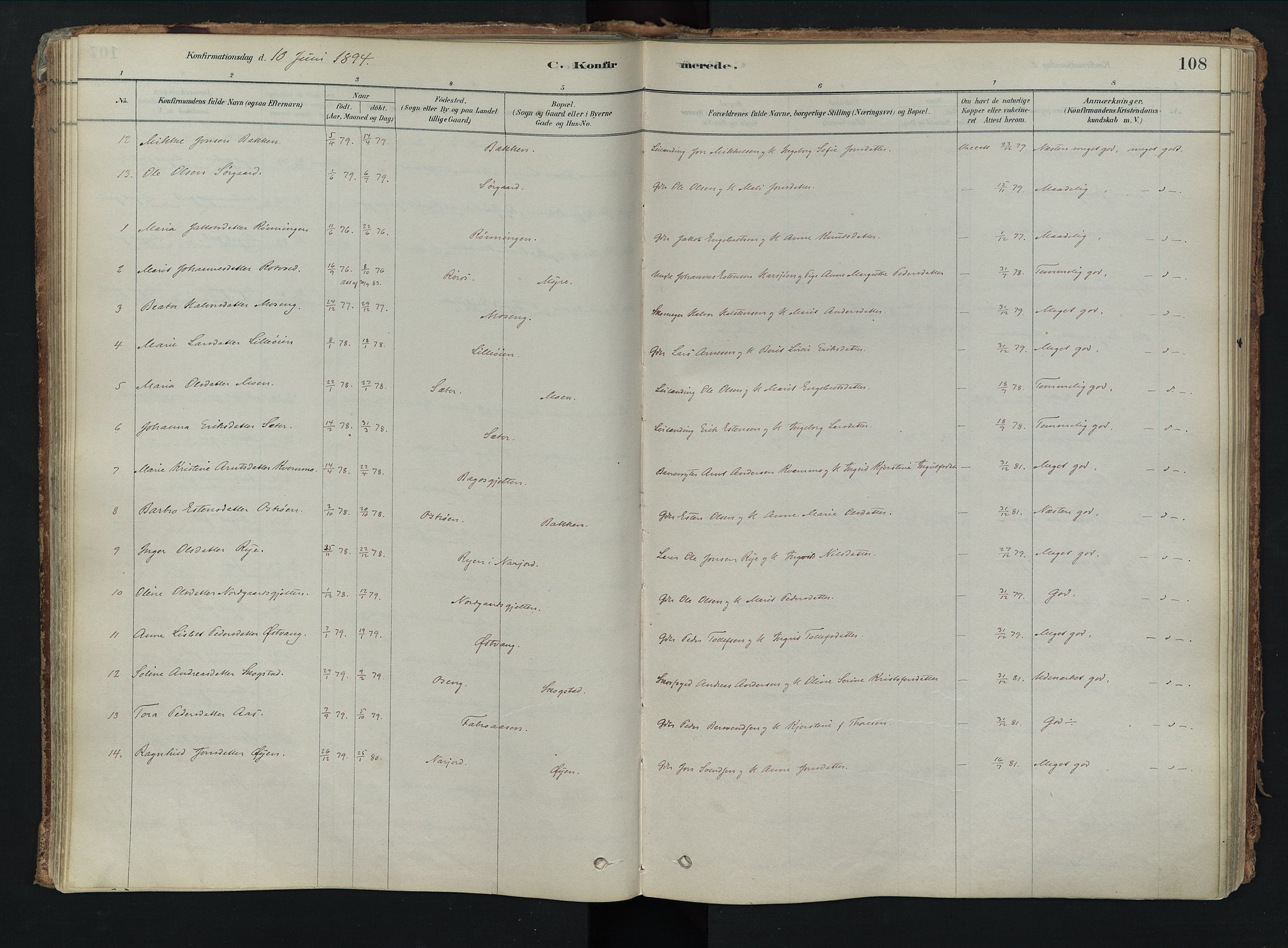 Tolga prestekontor, AV/SAH-PREST-062/K/L0008: Ministerialbok nr. 8, 1877-1910, s. 108