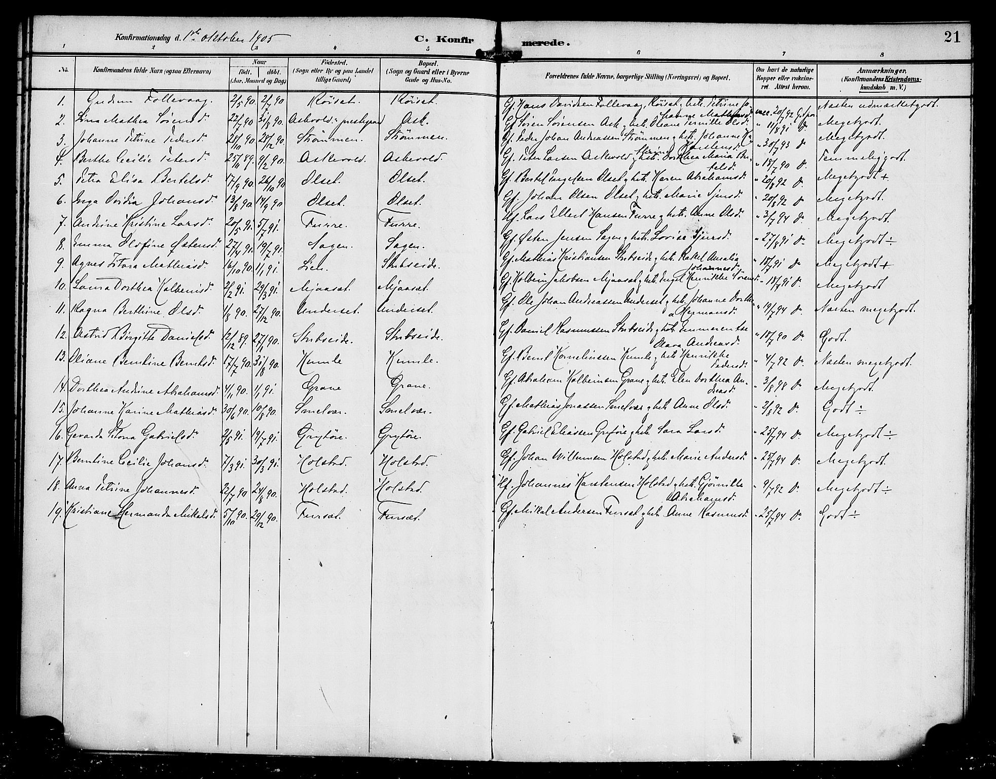 Askvoll sokneprestembete, AV/SAB-A-79501/H/Haa/Haab/L0001: Ministerialbok nr. B 1, 1896-1920, s. 21