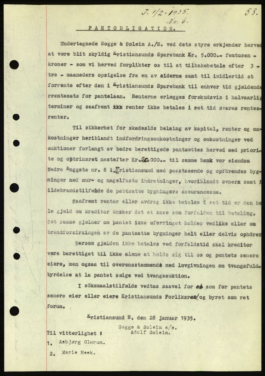Kristiansund byfogd, SAT/A-4587/A/27: Pantebok nr. 28, 1934-1936, Tingl.dato: 01.02.1935