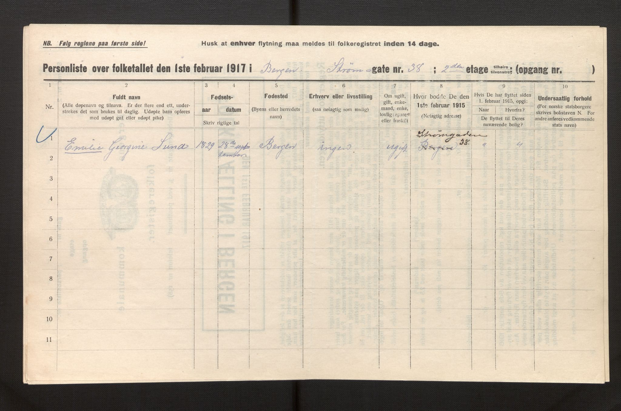 SAB, Kommunal folketelling 1917 for Bergen kjøpstad, 1917, s. 38847