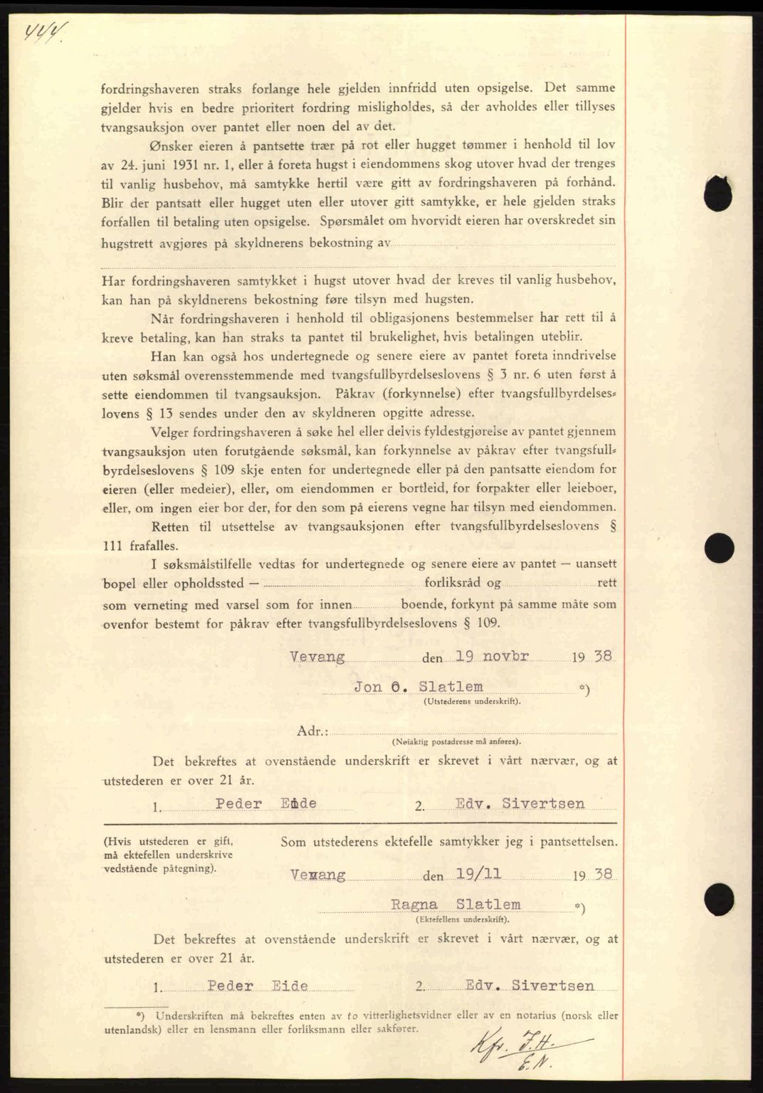 Nordmøre sorenskriveri, SAT/A-4132/1/2/2Ca: Pantebok nr. B84, 1938-1939, Dagboknr: 2999/1938