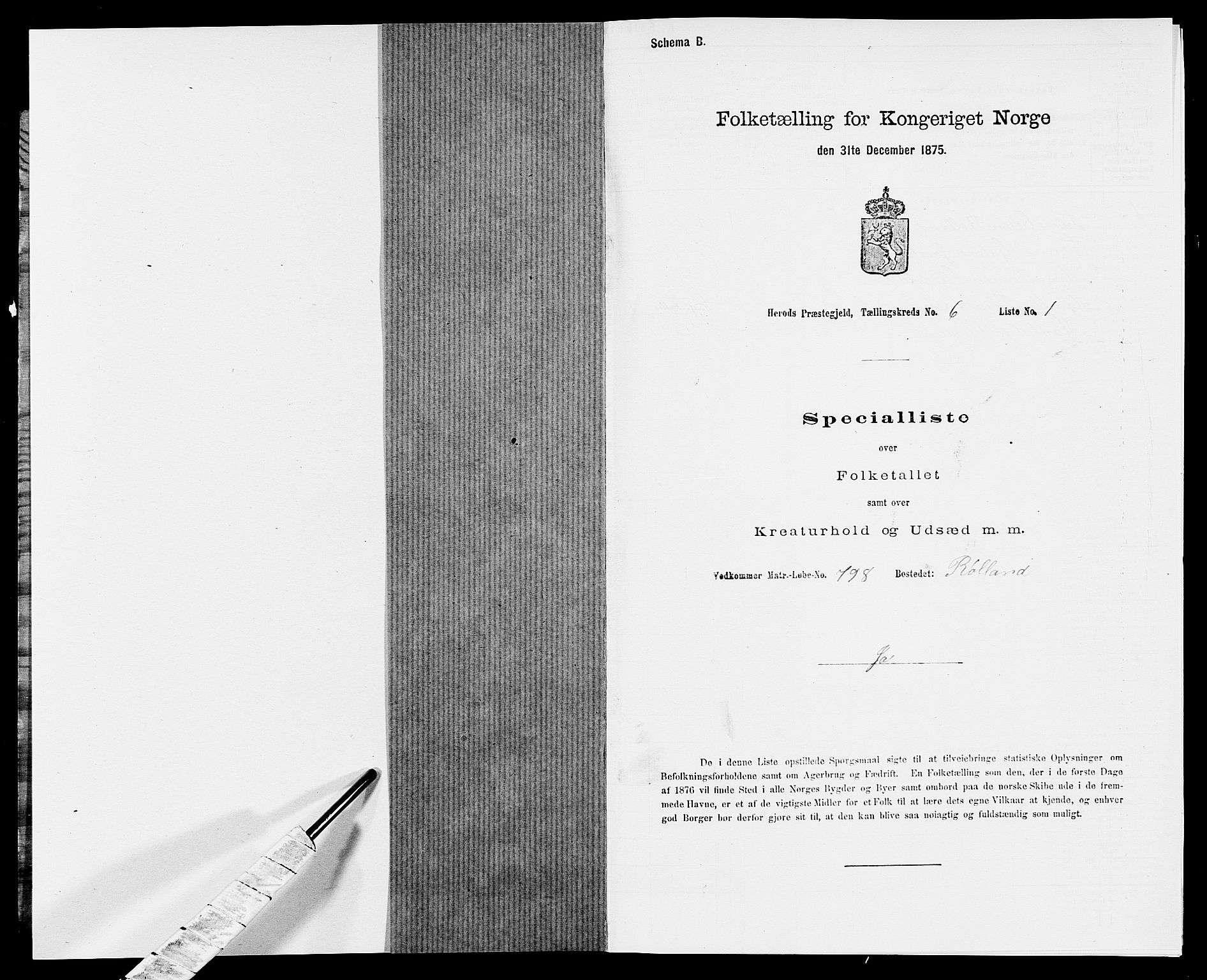 SAK, Folketelling 1875 for 1039P Herad prestegjeld, 1875, s. 710