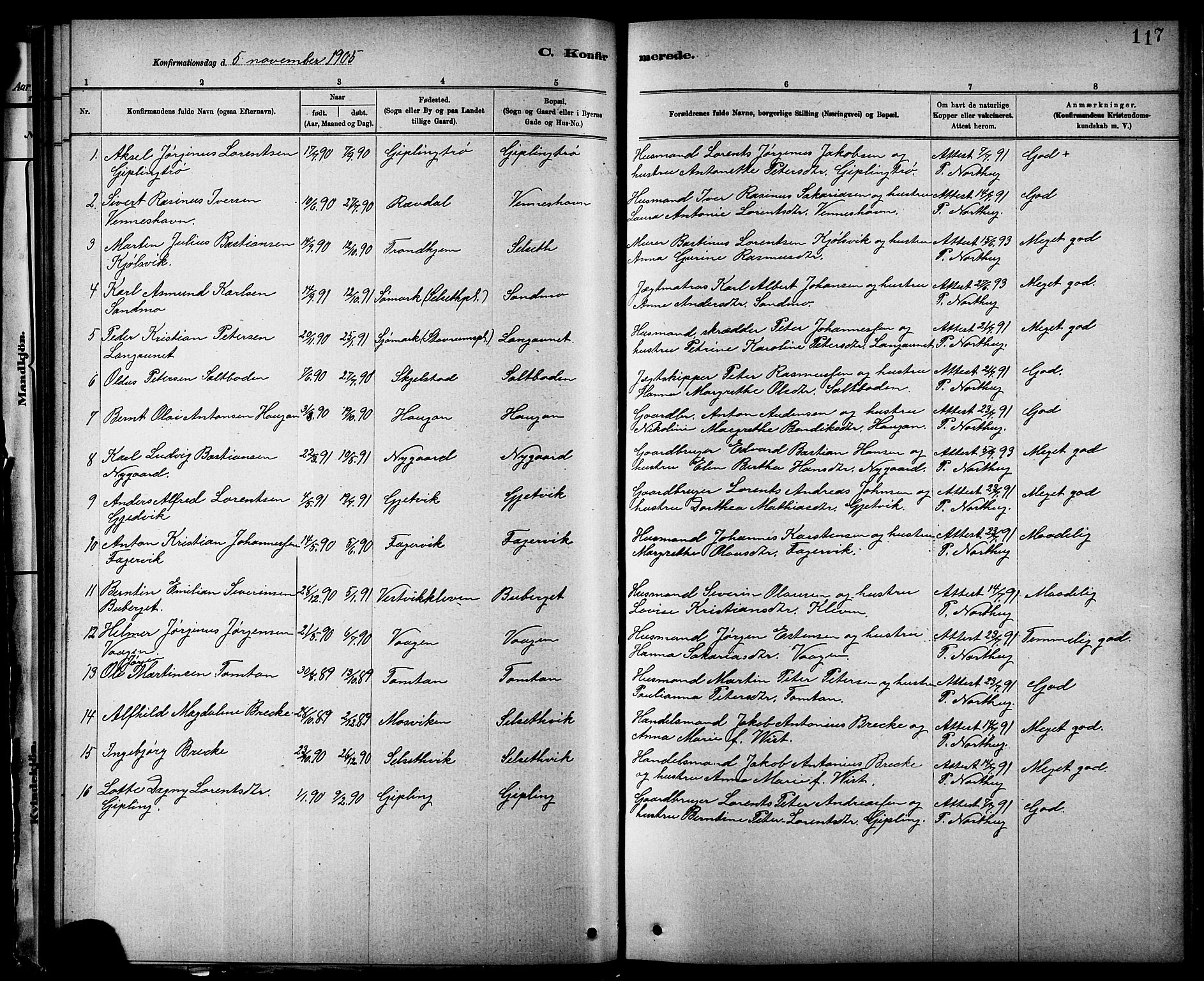 Ministerialprotokoller, klokkerbøker og fødselsregistre - Nord-Trøndelag, SAT/A-1458/744/L0423: Klokkerbok nr. 744C02, 1886-1905, s. 117