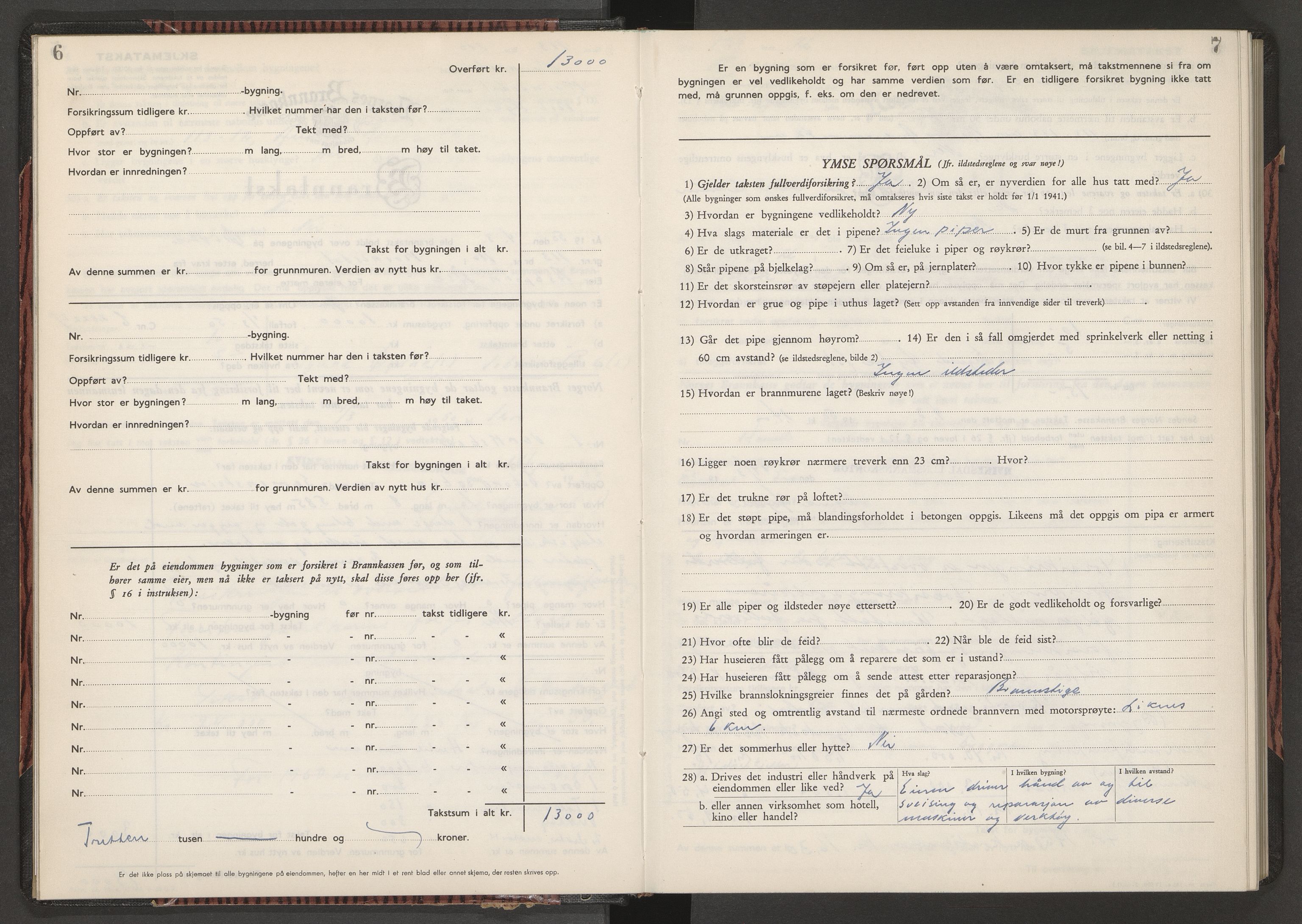 Norges Brannkasse Kvinesdal, AV/SAK-2241-0031/F/Fa/L0009: Branntakstprotokoll nr. 9, 1950-1955