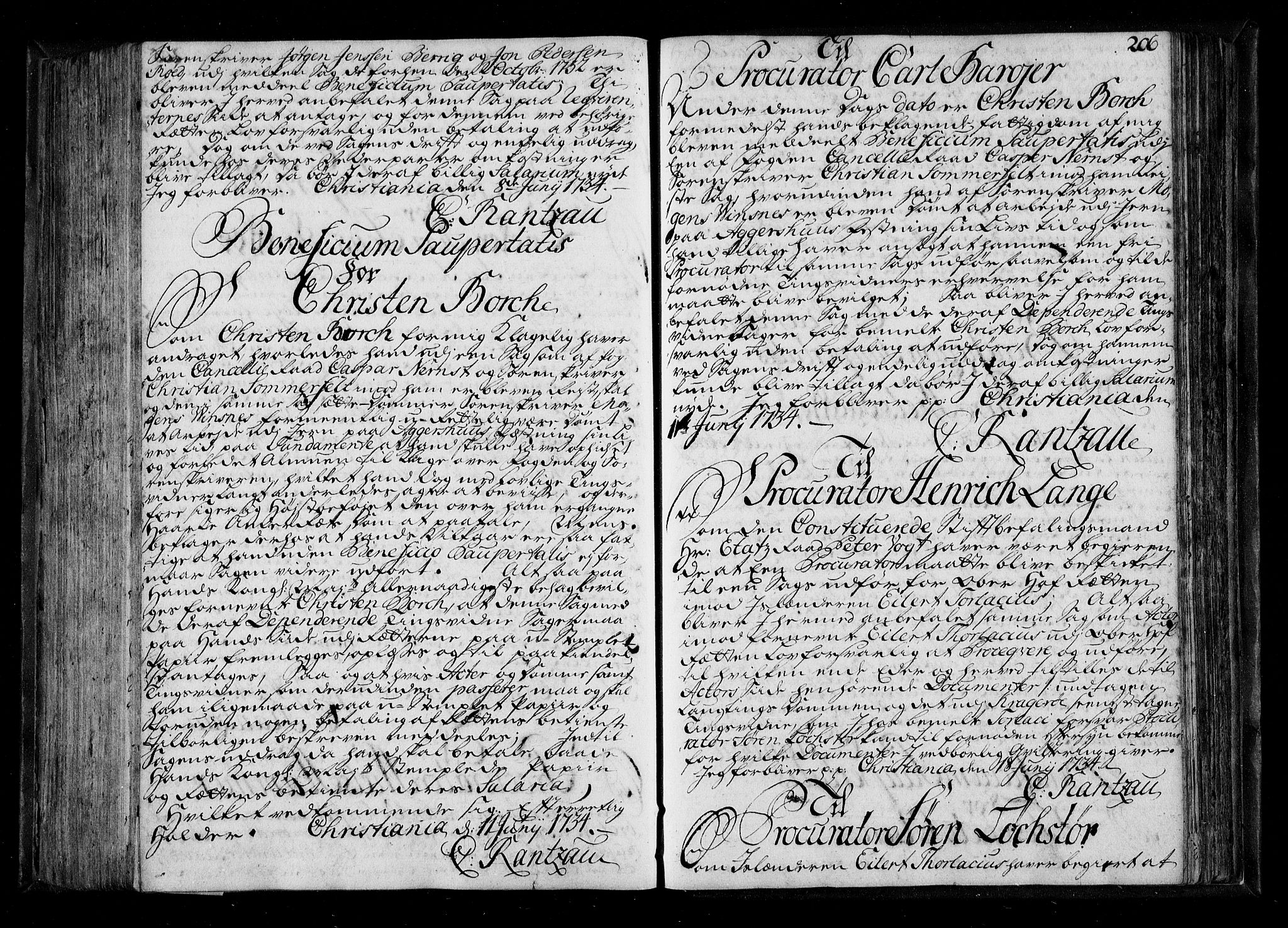 Stattholderembetet 1572-1771, RA/EA-2870/Be/L0011: Kopibok for beneficia paupertatis, 1726-1739, s. 205b-206a