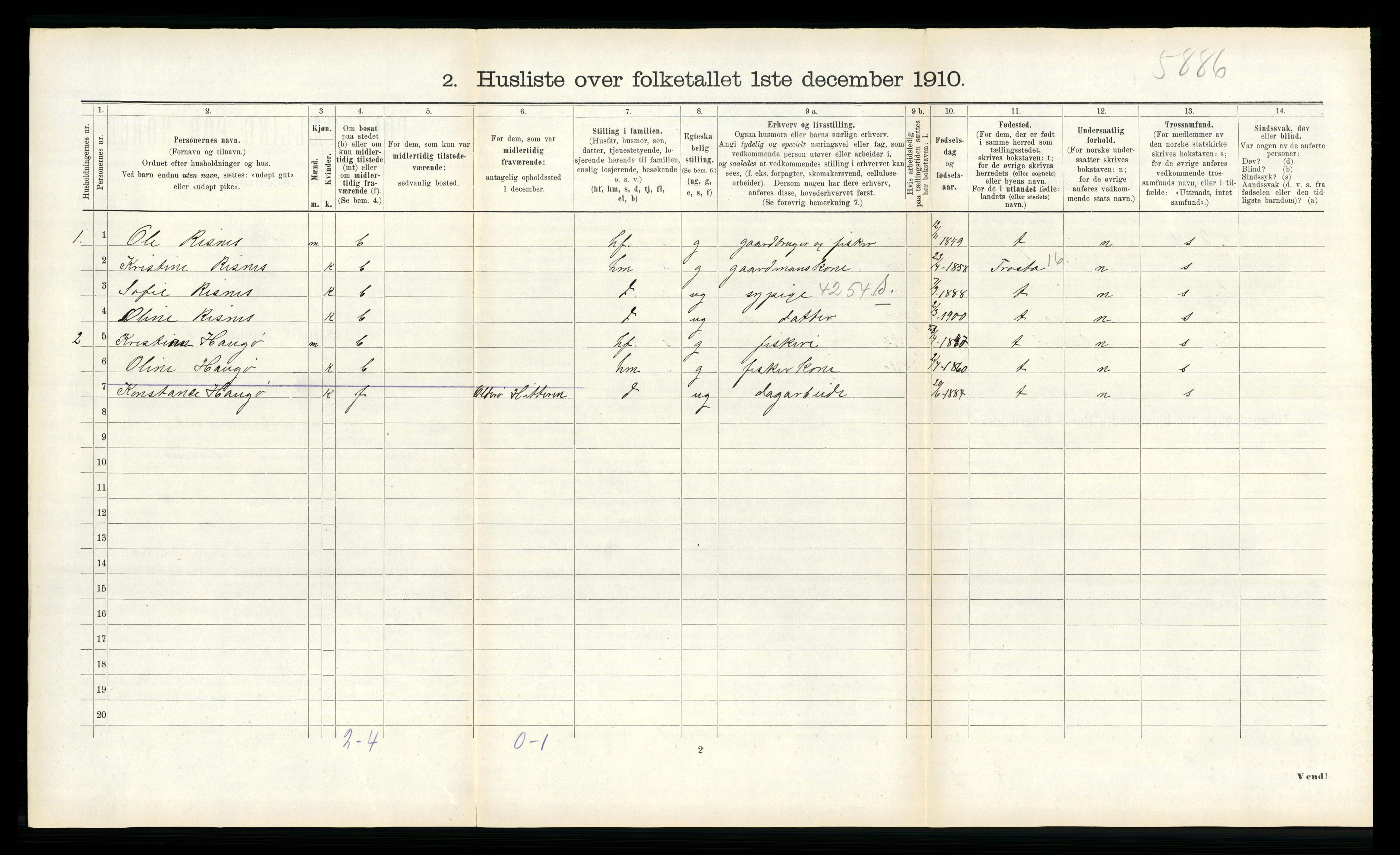 RA, Folketelling 1910 for 1617 Hitra herred, 1910, s. 390