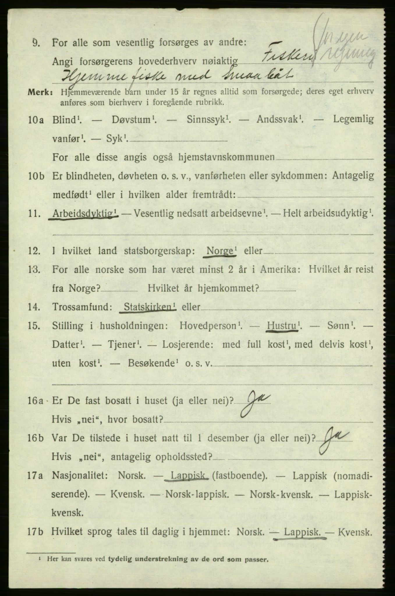 SATØ, Folketelling 1920 for 2017 Kvalsund herred, 1920, s. 2019