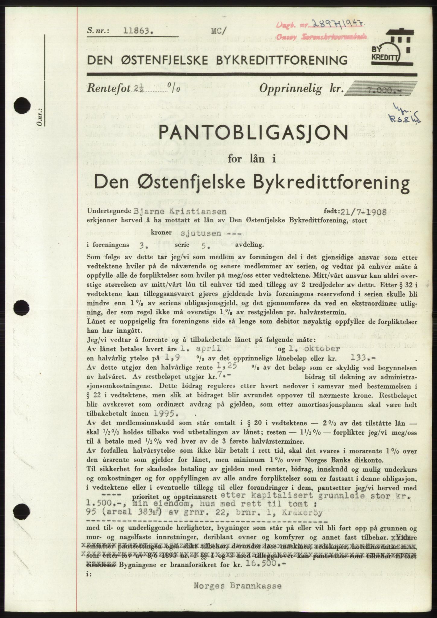 Onsøy sorenskriveri, SAO/A-10474/G/Ga/Gac/L0006: Pantebok nr. B 12-6, 1947-1948, Dagboknr: 2897/1947