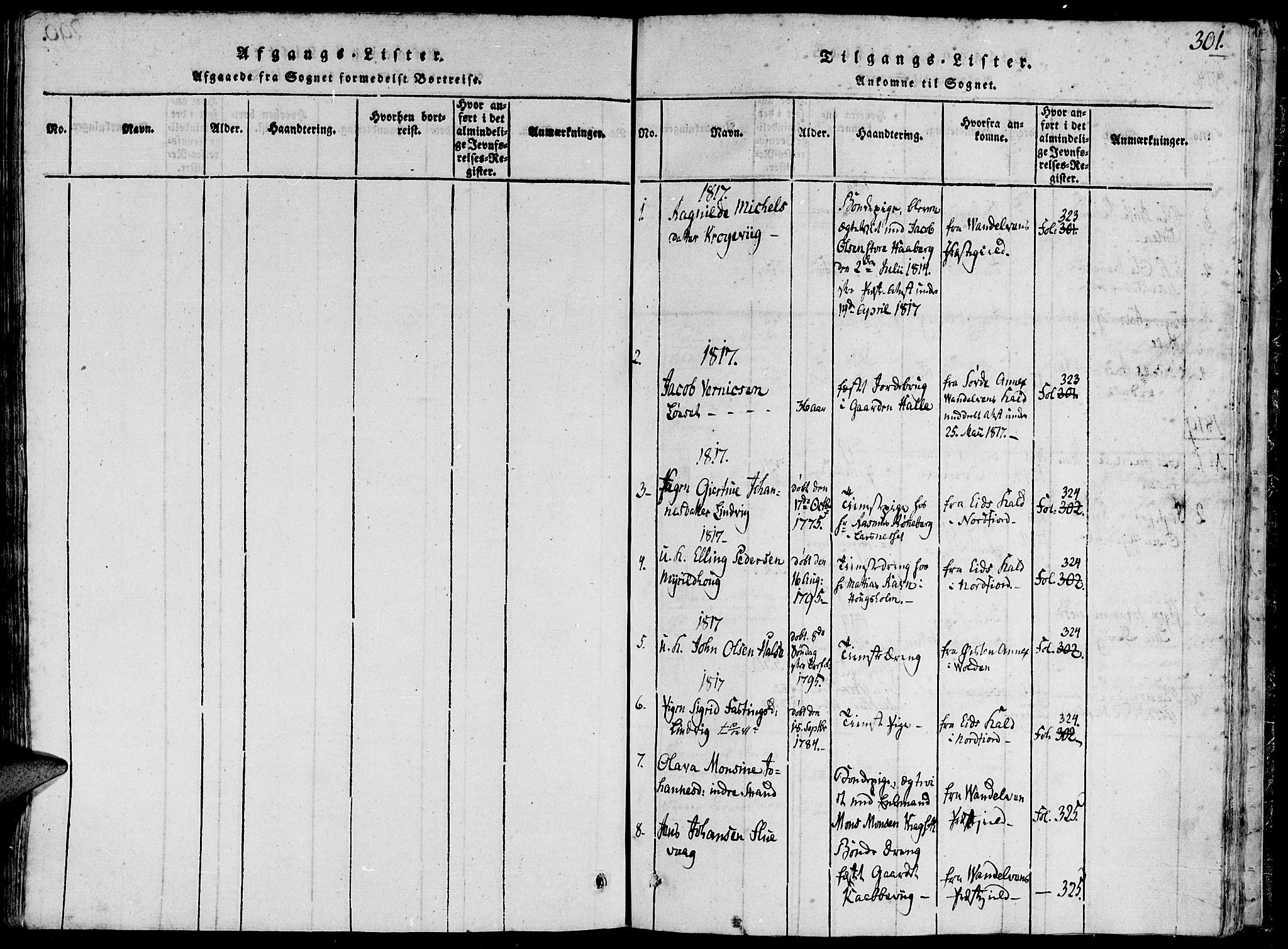 Ministerialprotokoller, klokkerbøker og fødselsregistre - Møre og Romsdal, SAT/A-1454/503/L0033: Ministerialbok nr. 503A01, 1816-1841, s. 301