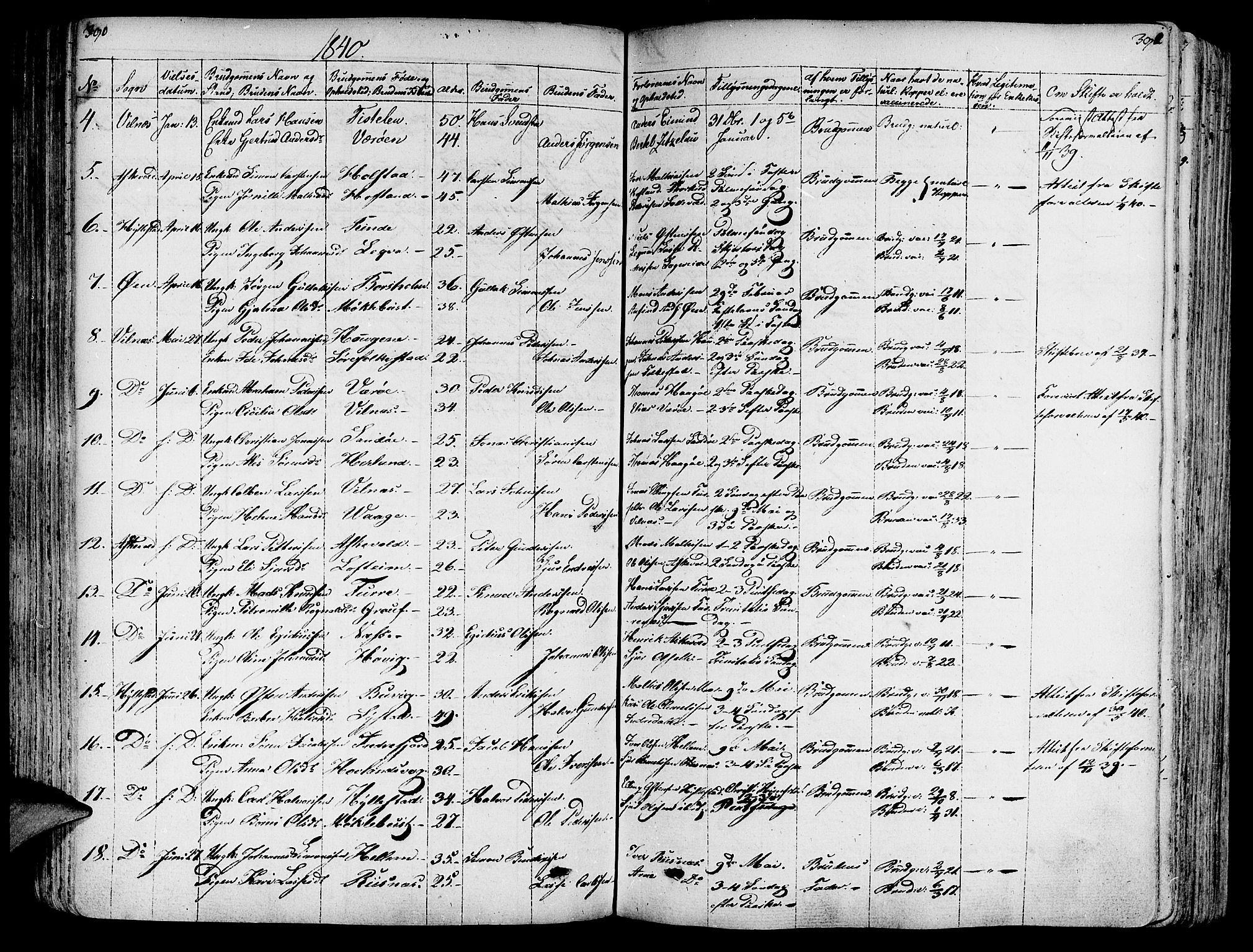 Askvoll sokneprestembete, AV/SAB-A-79501/H/Haa/Haaa/L0010: Ministerialbok nr. A 10, 1821-1844, s. 390-391