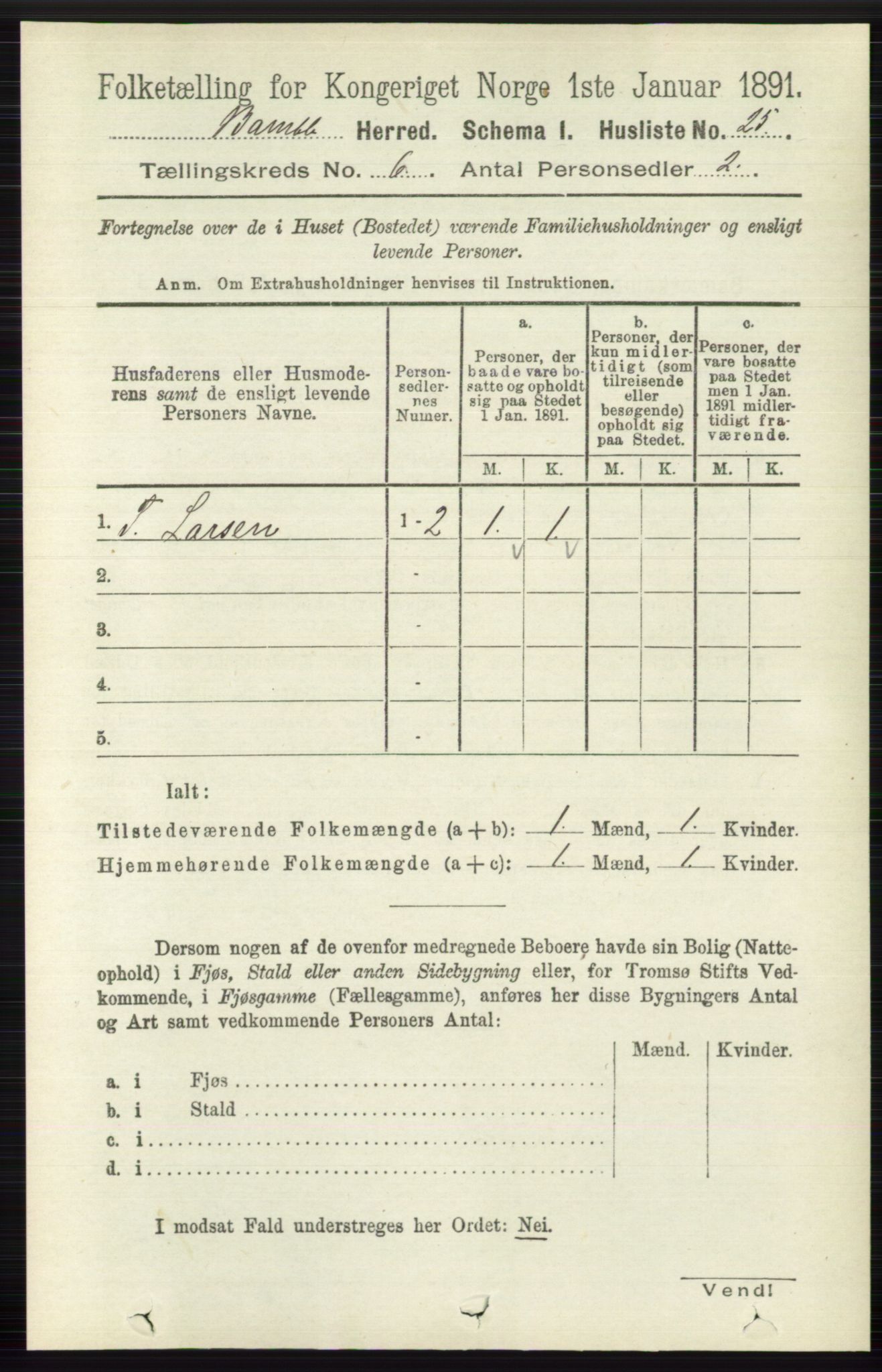 RA, Folketelling 1891 for 0814 Bamble herred, 1891, s. 2680