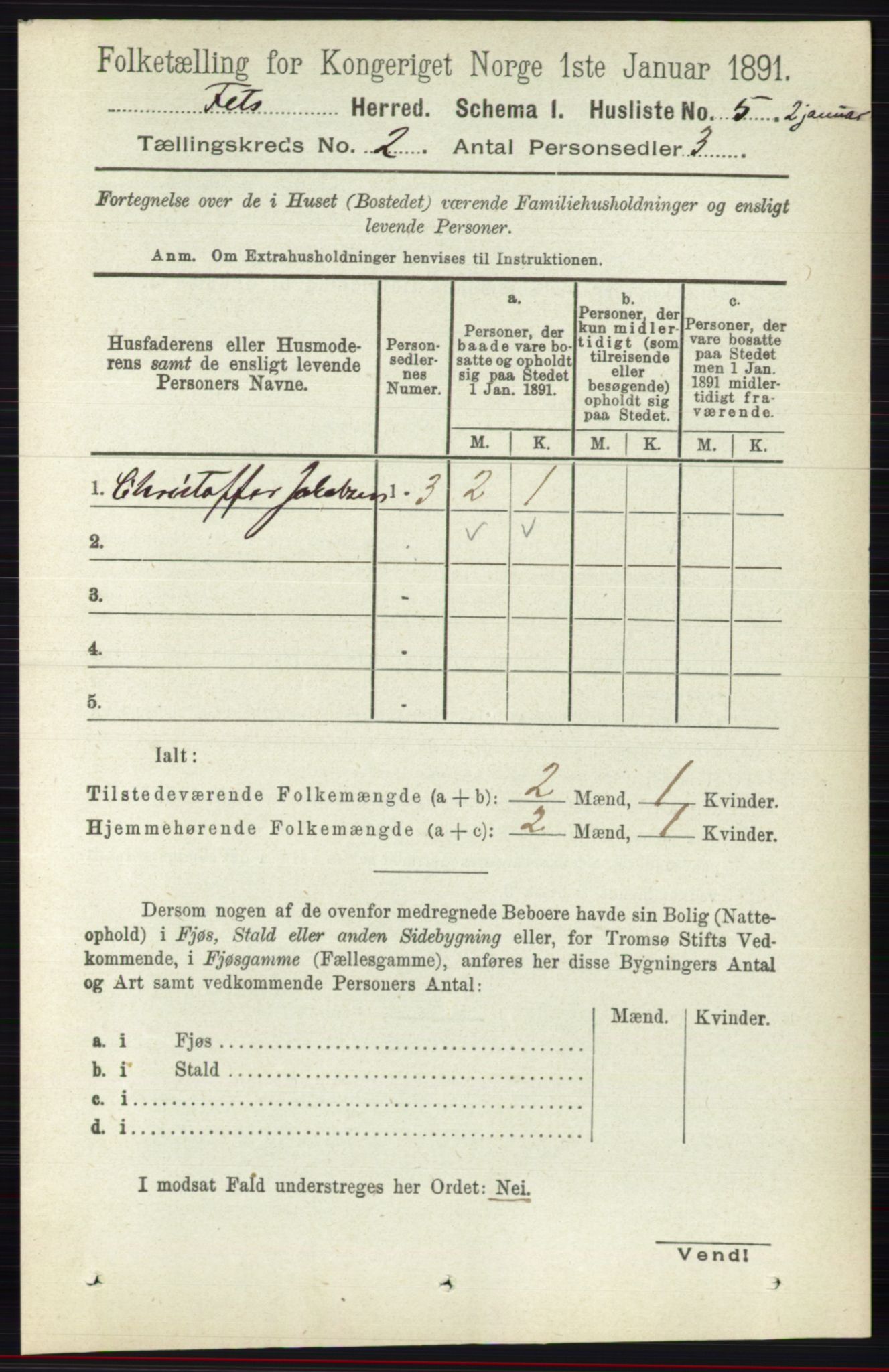 RA, Folketelling 1891 for 0227 Fet herred, 1891, s. 353