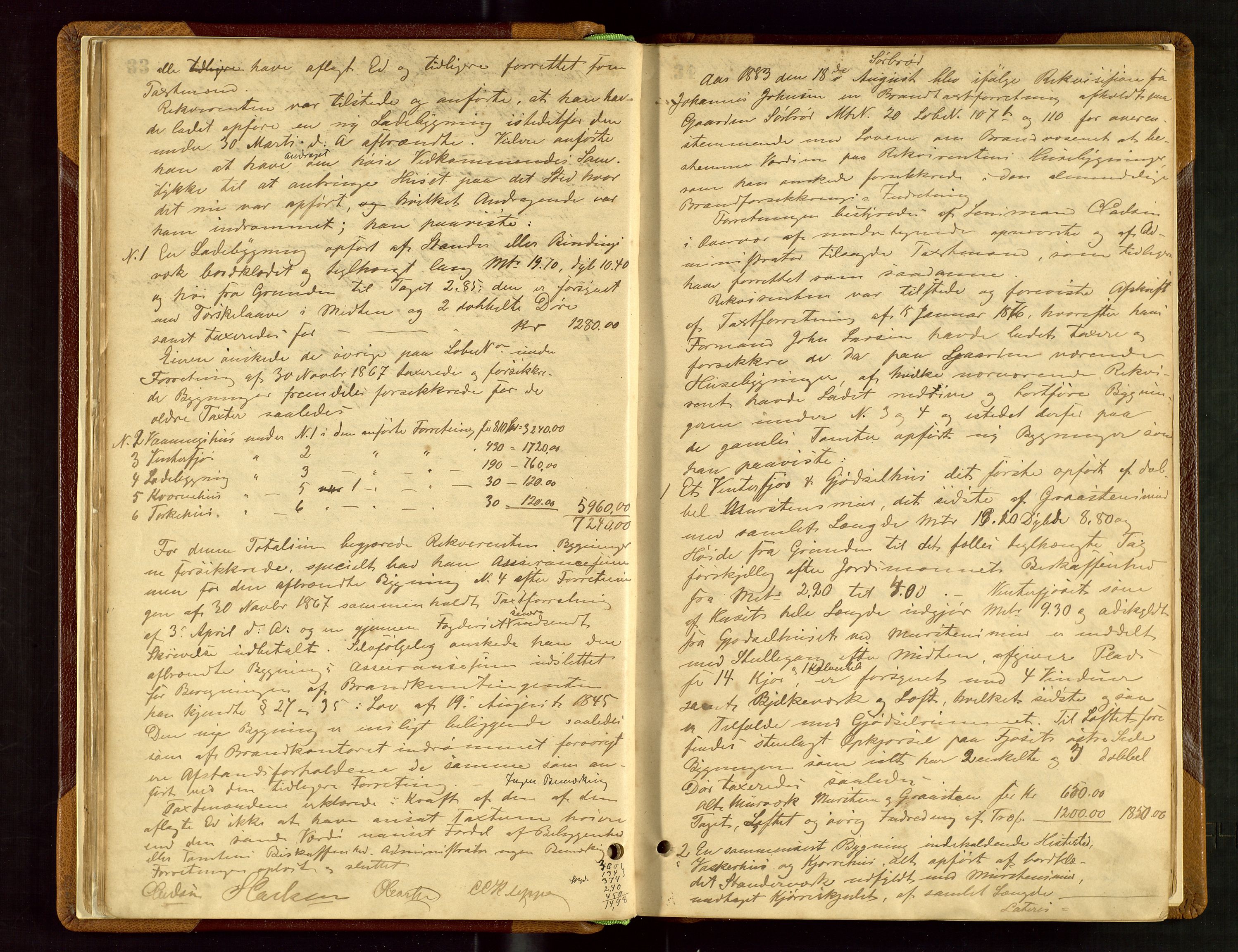 Klepp lensmannskontor, AV/SAST-A-100163/Gob/L0002: "Brandtaxtprotokol" m/register samt register for 1872, 1881-1919, s. 33-34