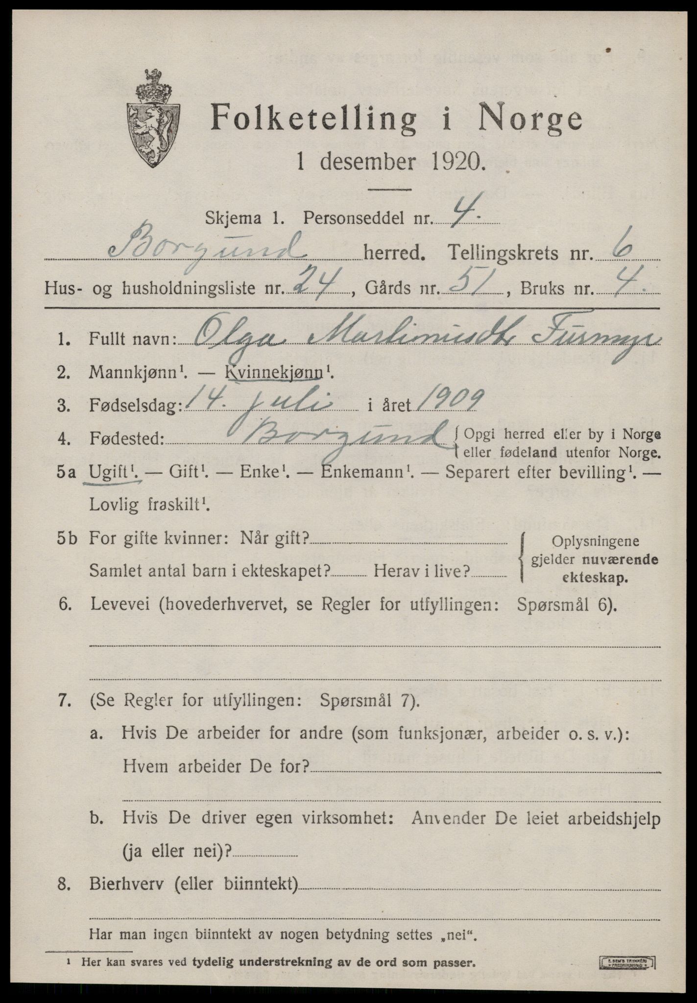 SAT, Folketelling 1920 for 1531 Borgund herred, 1920, s. 5450