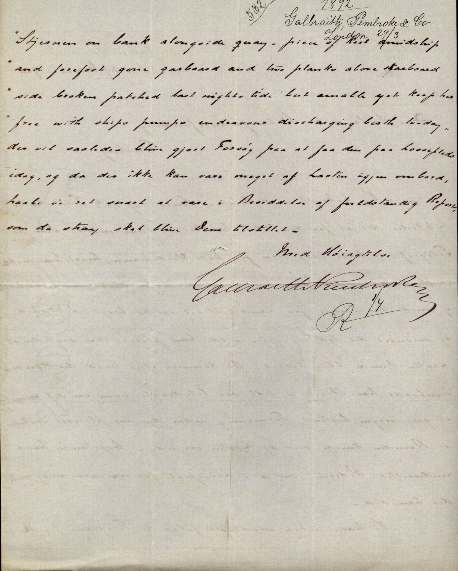 Pa 63 - Østlandske skibsassuranceforening, VEMU/A-1079/G/Ga/L0028/0005: Havaridokumenter / Tjømø, Magnolia, Caroline, Olaf, Stjernen, 1892, s. 147