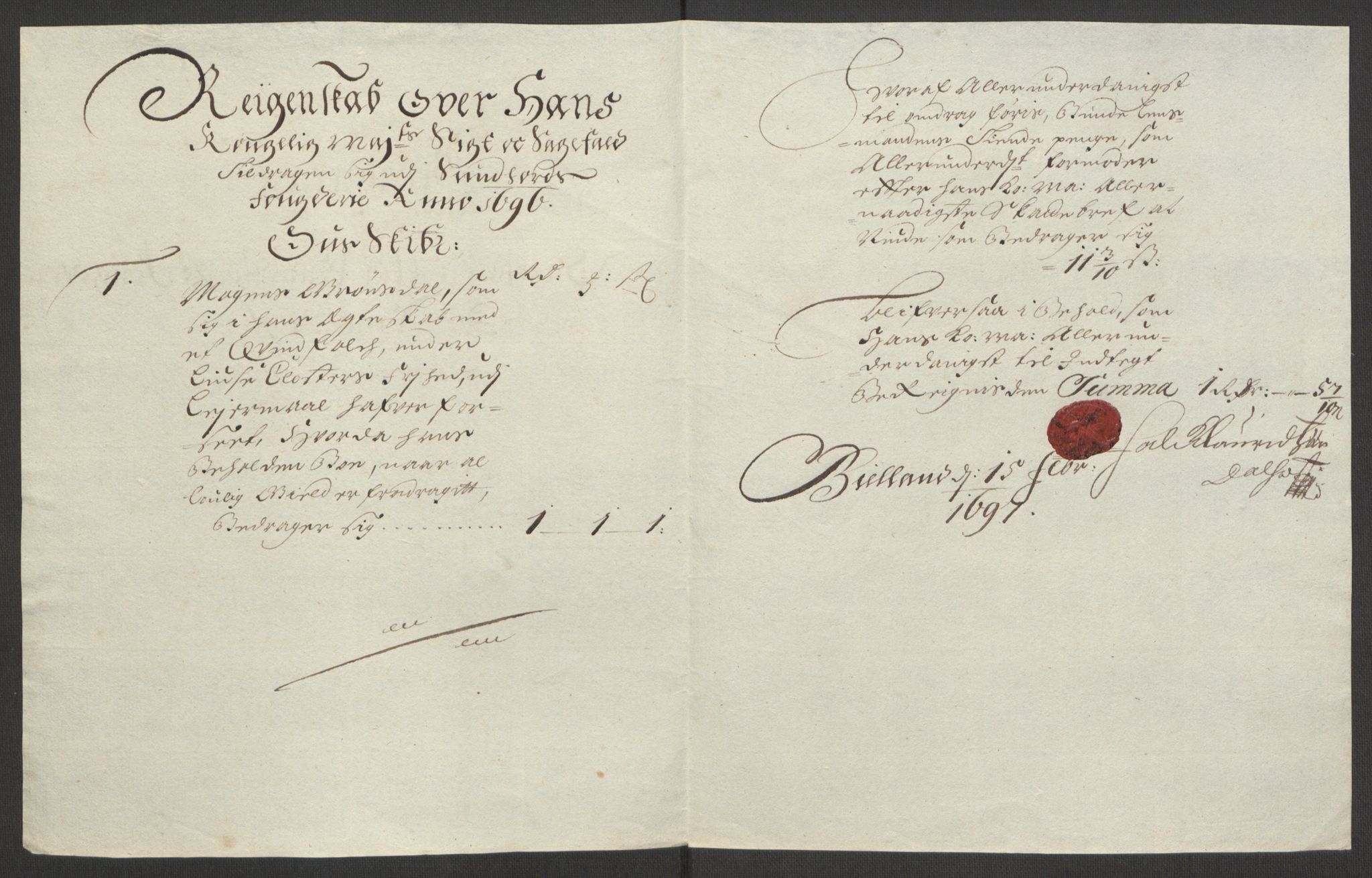 Rentekammeret inntil 1814, Reviderte regnskaper, Fogderegnskap, RA/EA-4092/R48/L2976: Fogderegnskap Sunnhordland og Hardanger, 1695-1696, s. 368