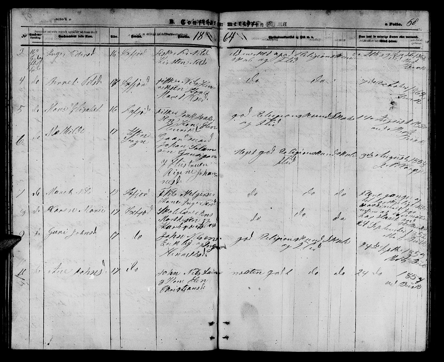 Loppa sokneprestkontor, SATØ/S-1339/H/Hb/L0004klokker: Klokkerbok nr. 4, 1864-1880, s. 68