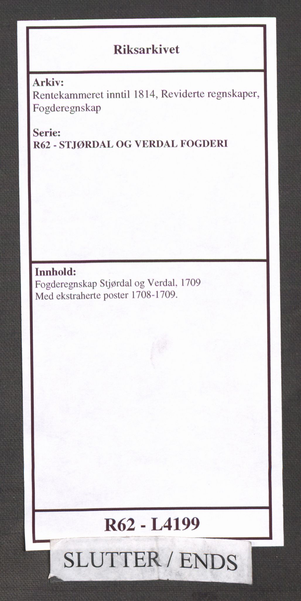 Rentekammeret inntil 1814, Reviderte regnskaper, Fogderegnskap, AV/RA-EA-4092/R62/L4199: Fogderegnskap Stjørdal og Verdal, 1709, s. 343