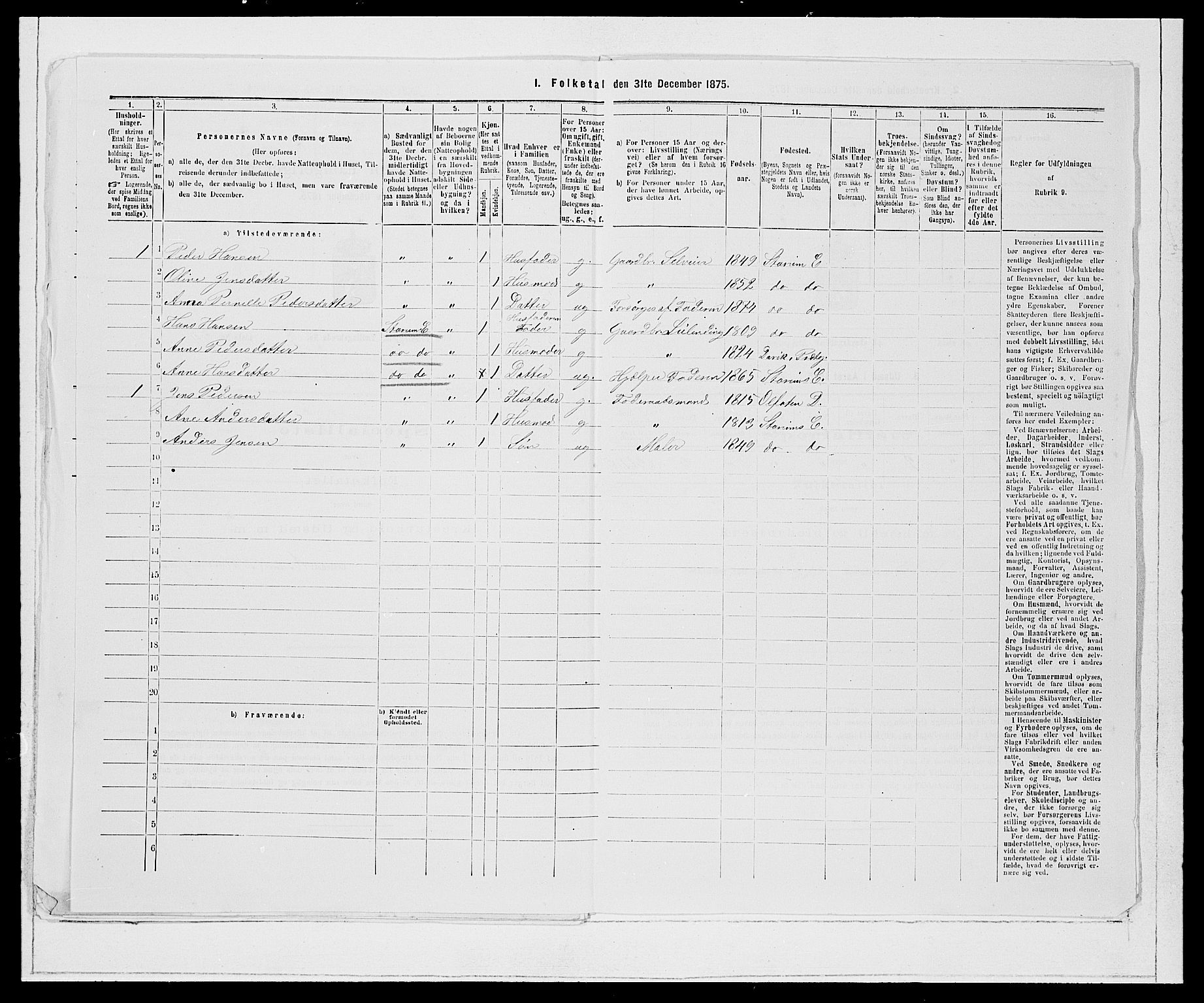 SAB, Folketelling 1875 for 1443P Eid prestegjeld, 1875, s. 880