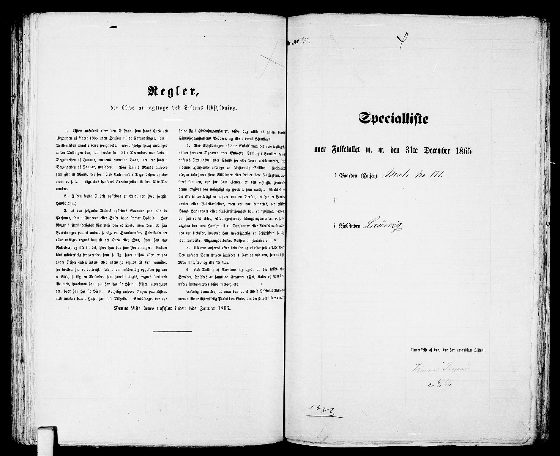 RA, Folketelling 1865 for 0707P Larvik prestegjeld, 1865, s. 419