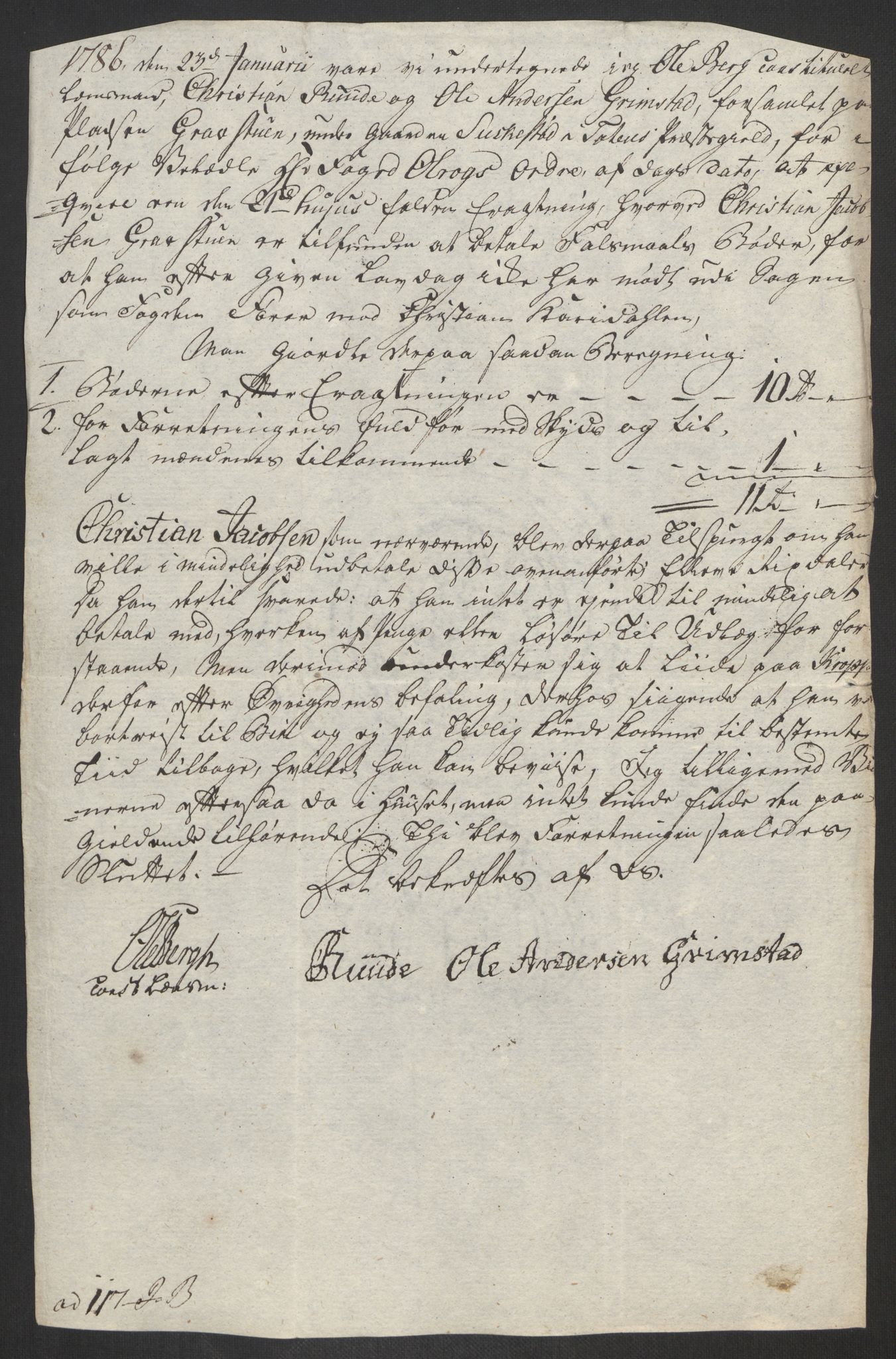 Rentekammeret inntil 1814, Reviderte regnskaper, Fogderegnskap, AV/RA-EA-4092/R19/L1374: Fogderegnskap Toten, Hadeland og Vardal, 1787, s. 130