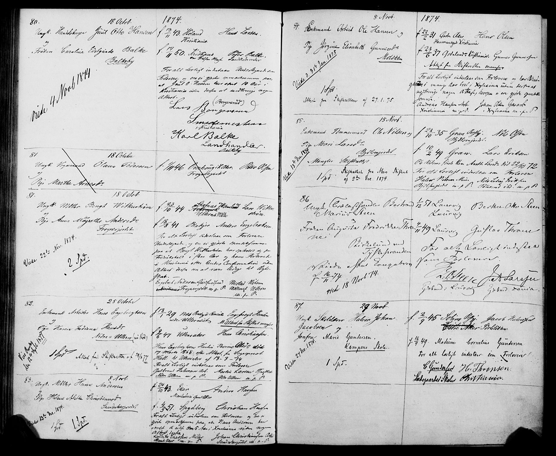 Vestre Aker prestekontor Kirkebøker, AV/SAO-A-10025/H/Ha/L0001: Lysningsprotokoll nr. 1, 1865-1878
