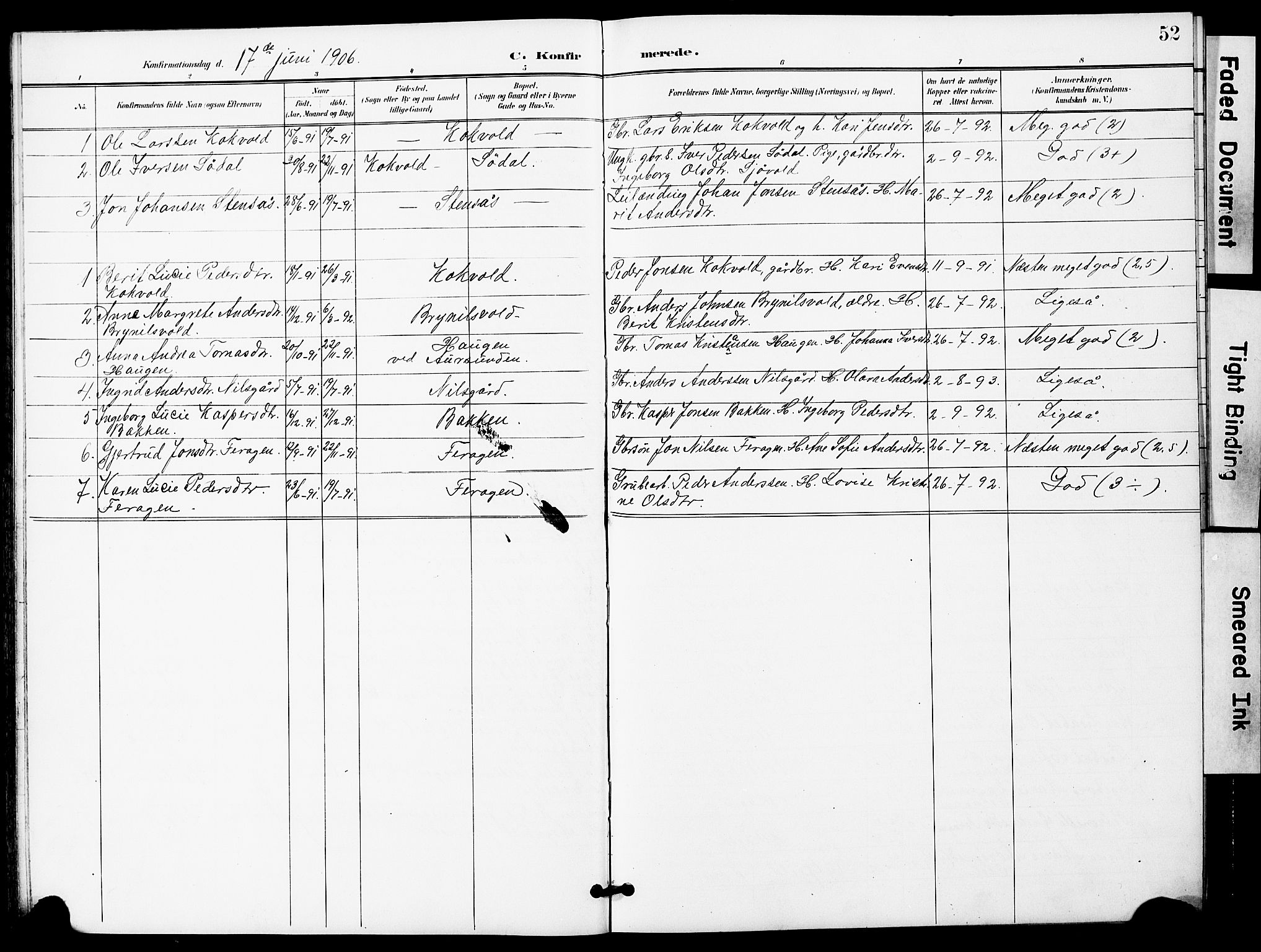 Ministerialprotokoller, klokkerbøker og fødselsregistre - Sør-Trøndelag, AV/SAT-A-1456/683/L0950: Klokkerbok nr. 683C02, 1897-1918, s. 52