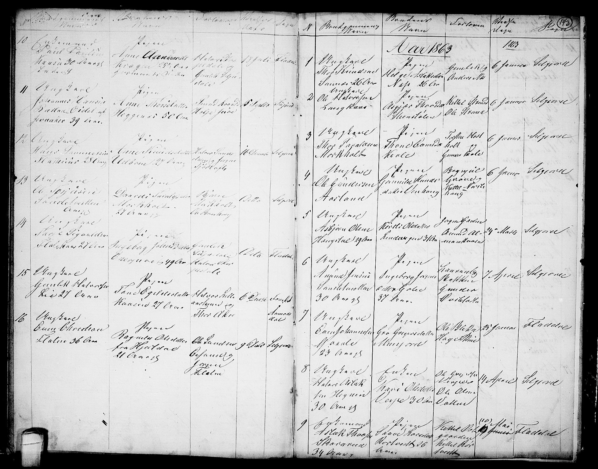 Seljord kirkebøker, AV/SAKO-A-20/G/Ga/L0002: Klokkerbok nr. I 2, 1838-1866, s. 143