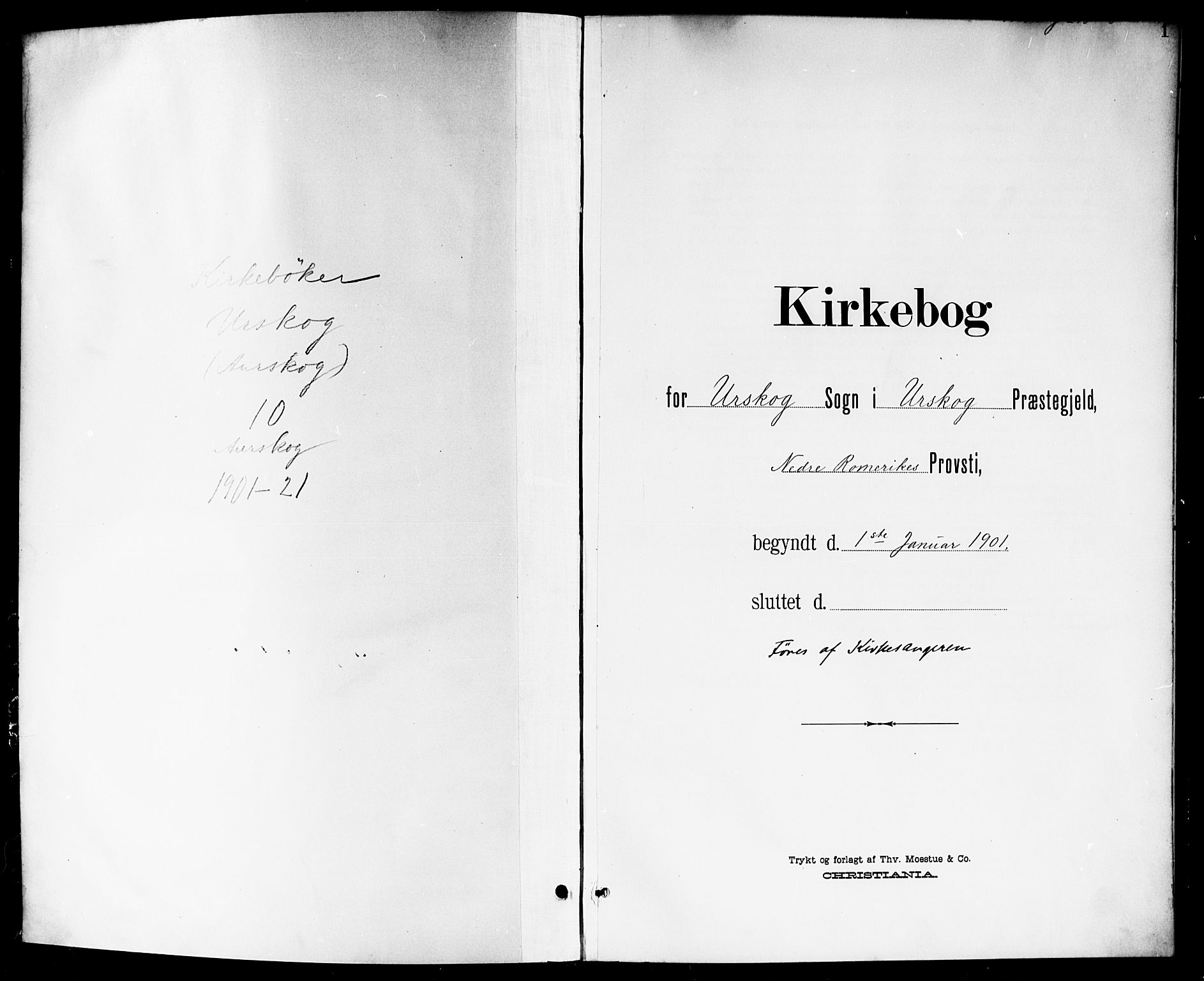 Aurskog prestekontor Kirkebøker, SAO/A-10304a/G/Ga/L0004: Klokkerbok nr. I 4, 1901-1921, s. 1