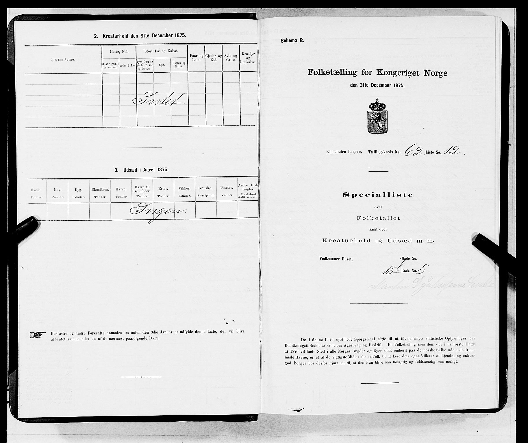 SAB, Folketelling 1875 for 1301 Bergen kjøpstad, 1875, s. 3304