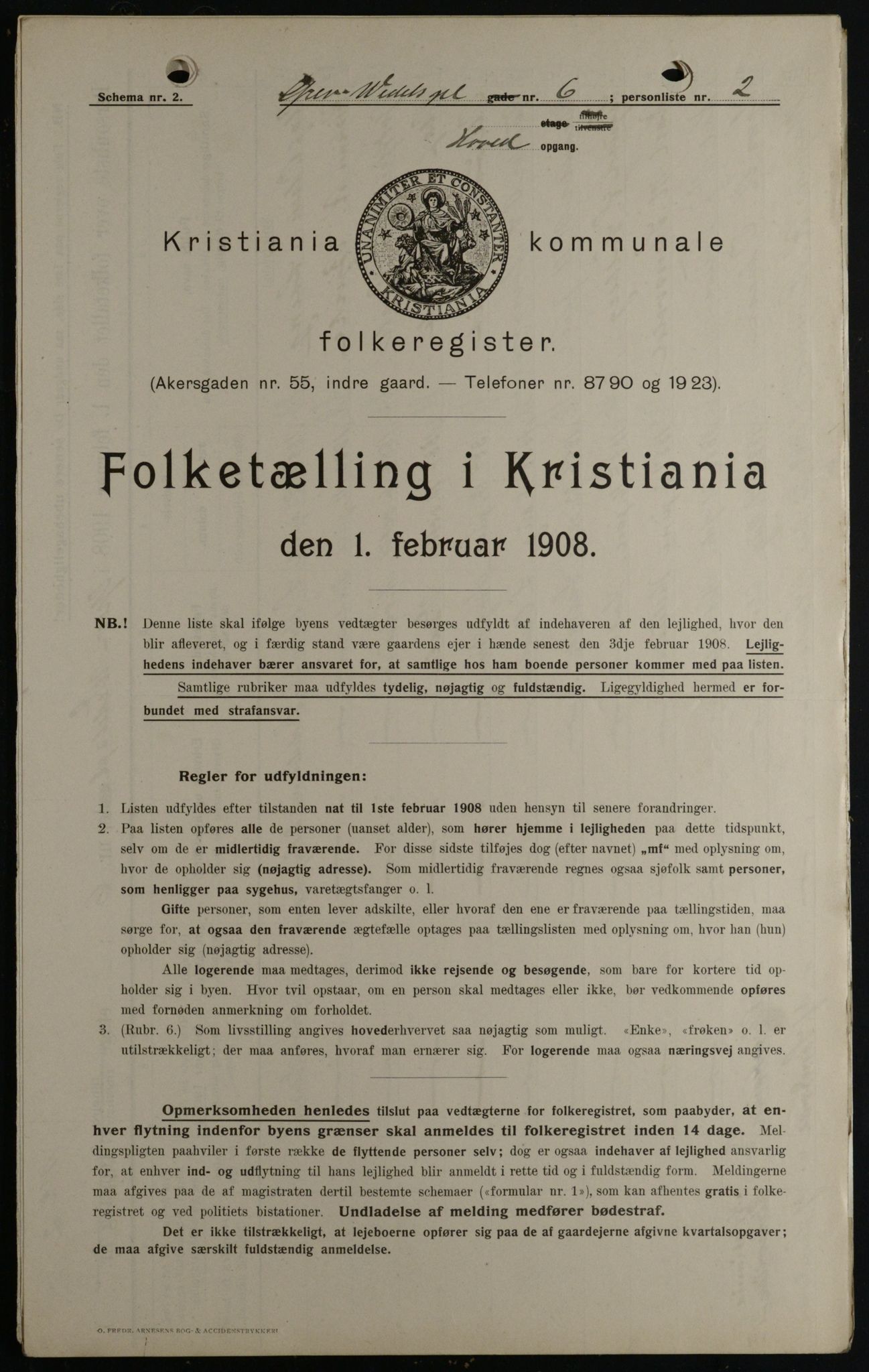 OBA, Kommunal folketelling 1.2.1908 for Kristiania kjøpstad, 1908, s. 26930