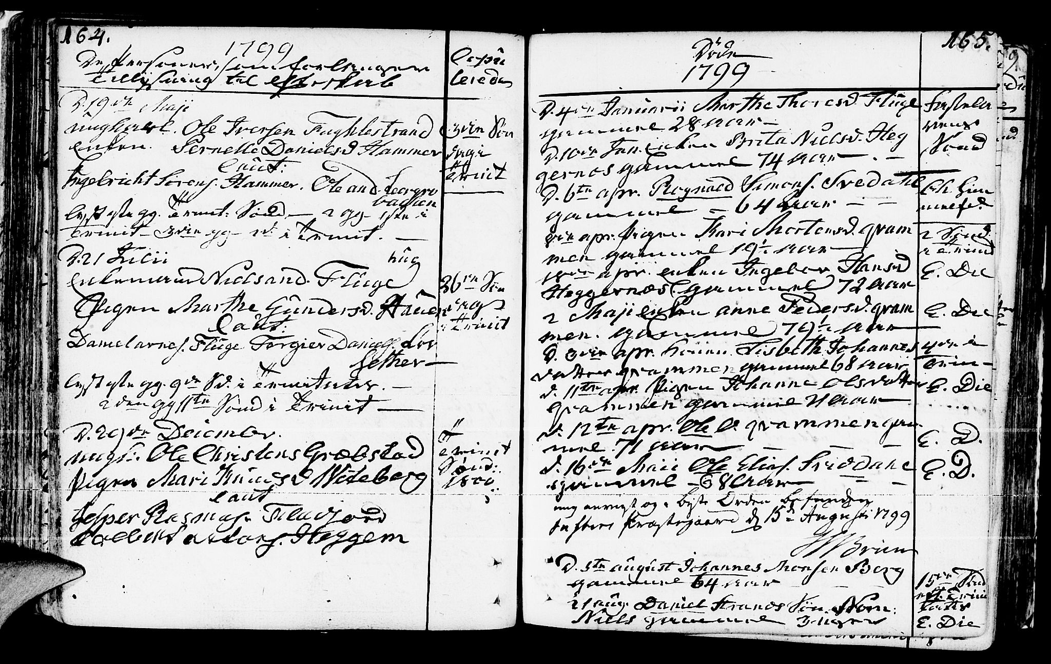 Jølster sokneprestembete, SAB/A-80701/H/Haa/Haaa/L0005: Ministerialbok nr. A 5, 1790-1821, s. 164-165