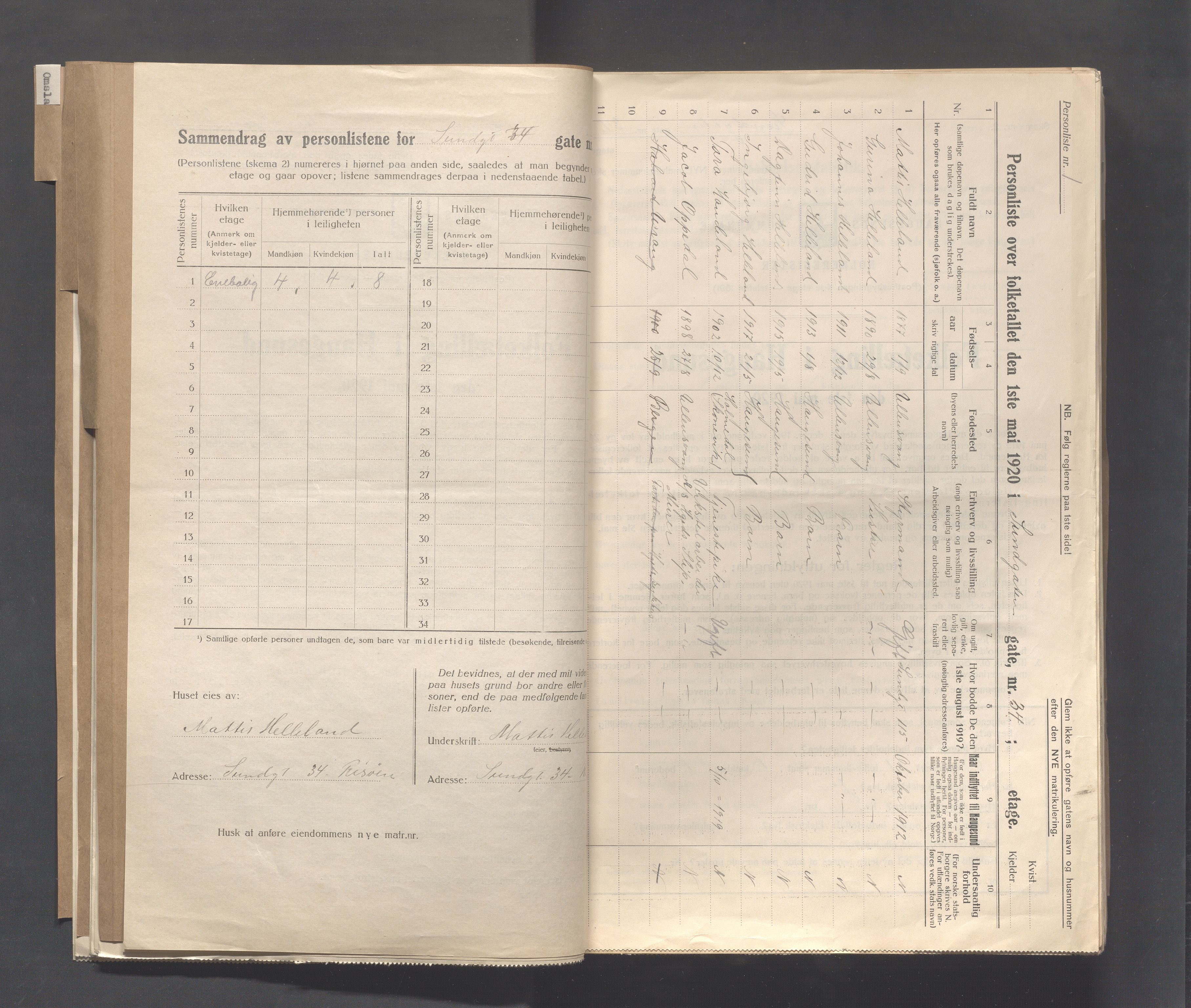 IKAR, Kommunal folketelling 1.5.1920 for Haugesund, 1920, s. 6762