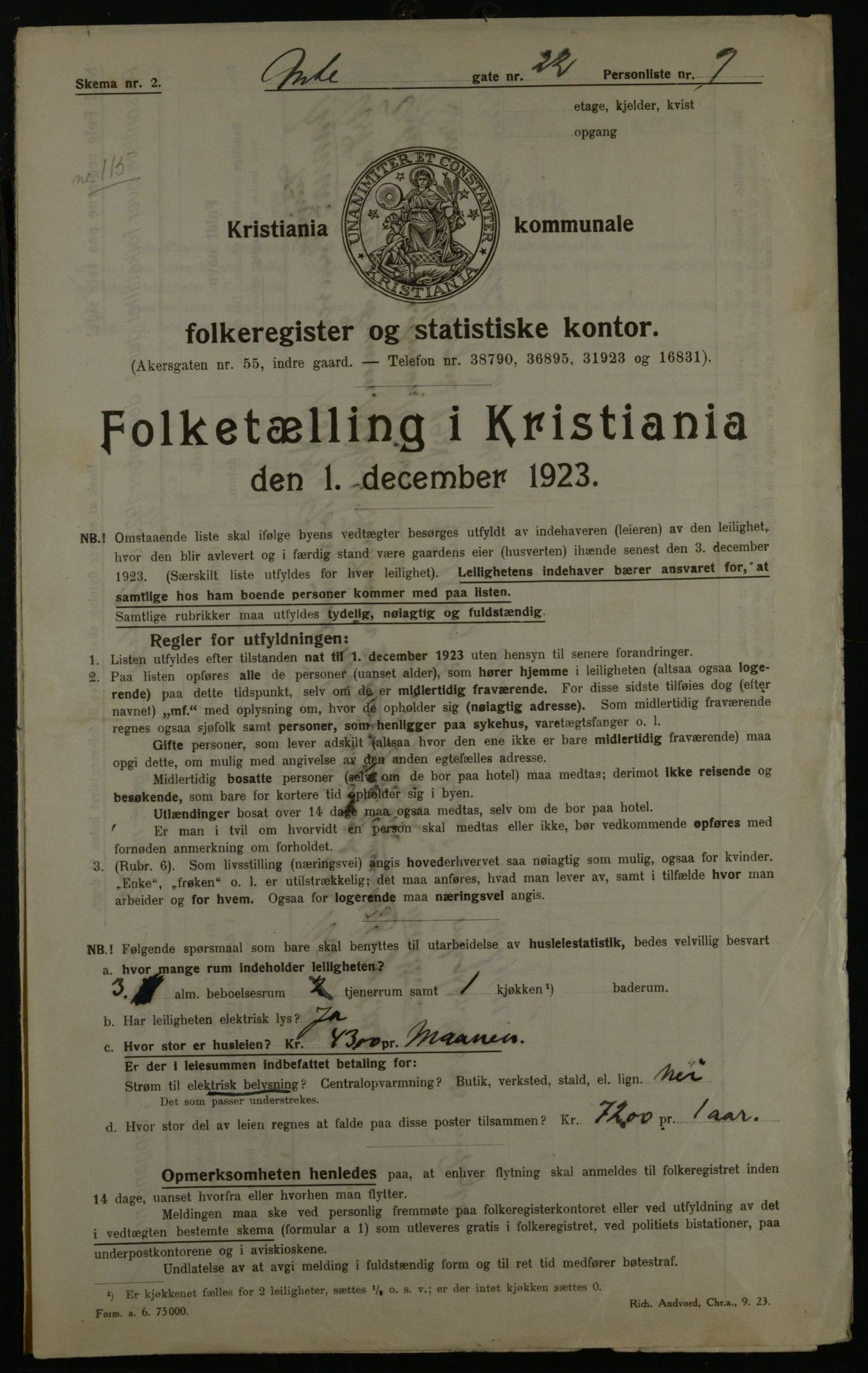 OBA, Kommunal folketelling 1.12.1923 for Kristiania, 1923, s. 133656