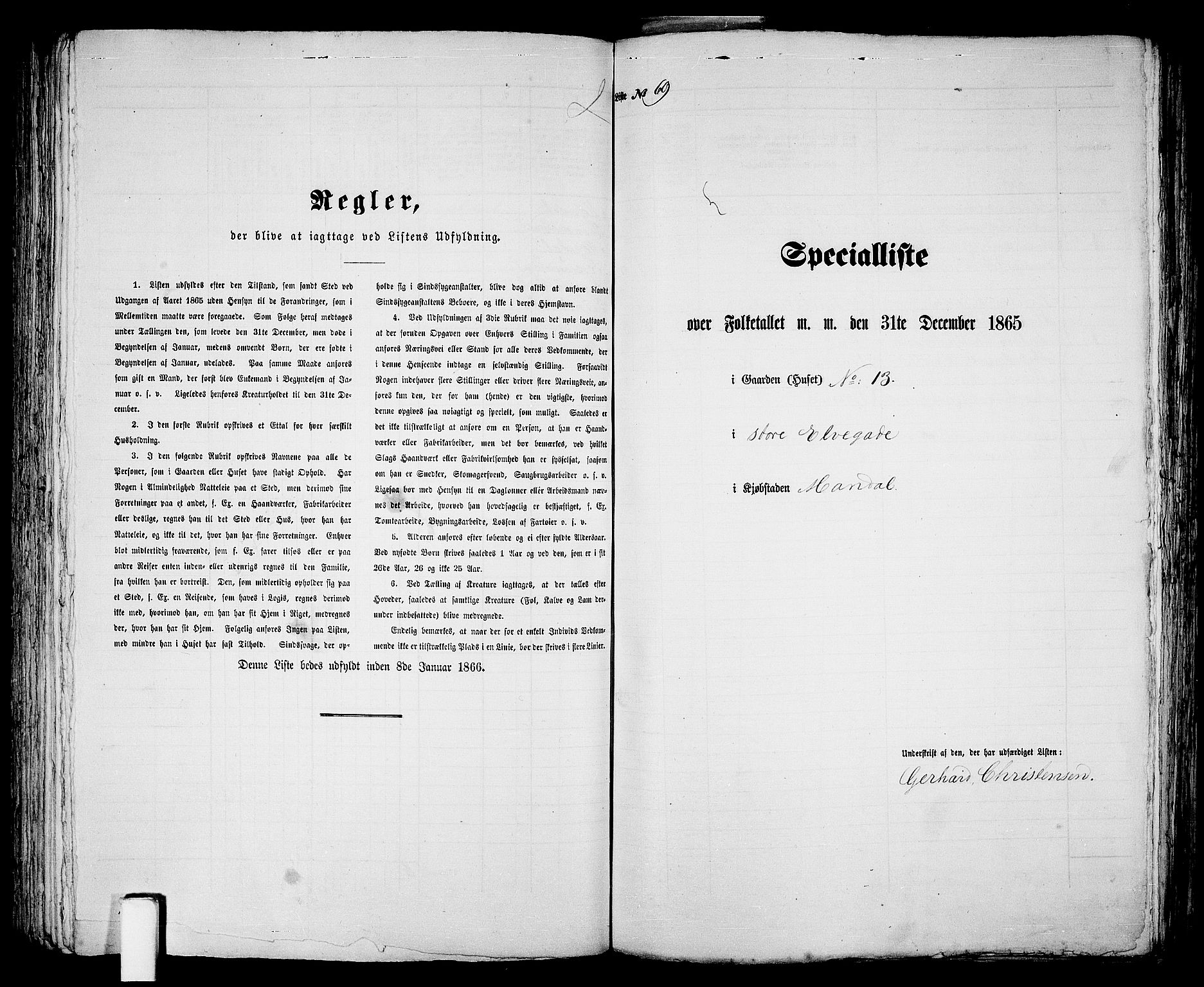 RA, Folketelling 1865 for 1002B Mandal prestegjeld, Mandal ladested, 1865, s. 139