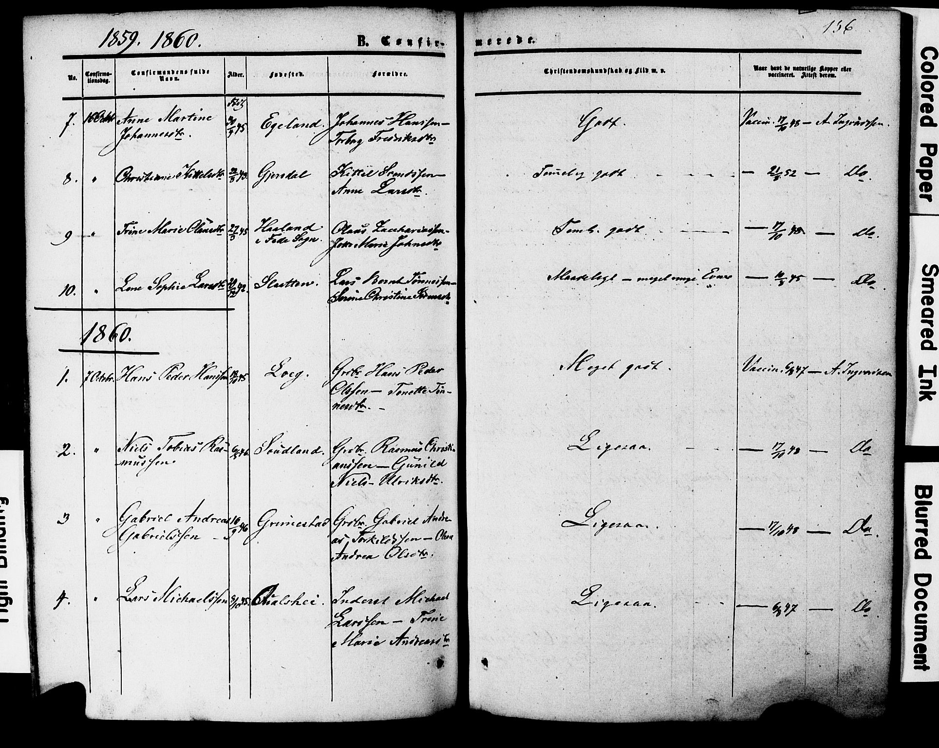 Herad sokneprestkontor, SAK/1111-0018/F/Fa/Faa/L0005: Ministerialbok nr. A 5, 1853-1886, s. 156