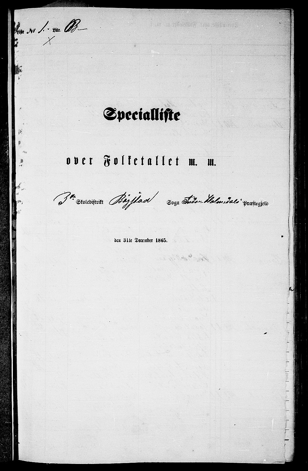 RA, Folketelling 1865 for 1430P Indre Holmedal prestegjeld, 1865, s. 26