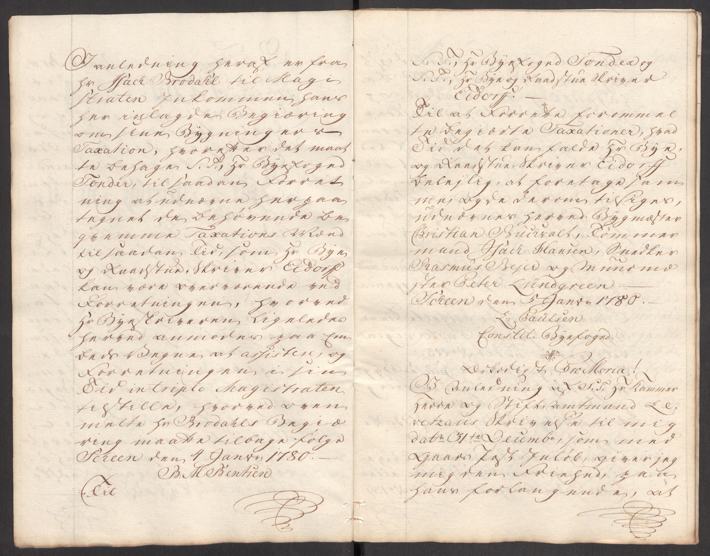 Kommersekollegiet, Brannforsikringskontoret 1767-1814, AV/RA-EA-5458/F/Fa/L0044b/0002: Skien / Branntakst over "nogle Gaarde og Huuse udi Scheen som siden Ildebranden in Novemb 1777 deels af sine ere opførte og deels reparerede", 1780