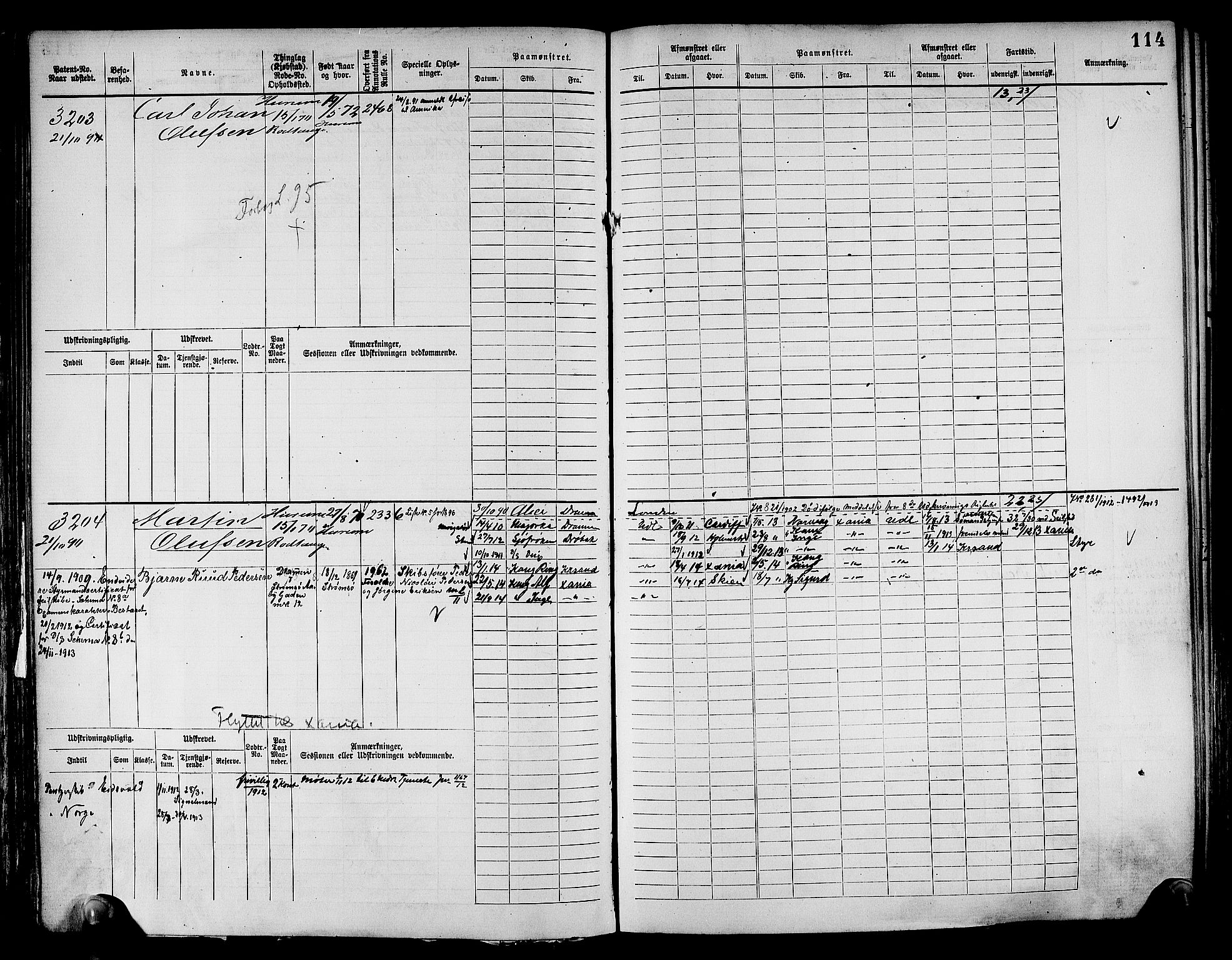 Drammen innrulleringsdistrikt, AV/SAKO-A-781/F/Fc/L0004: Hovedrulle, 1885, s. 119