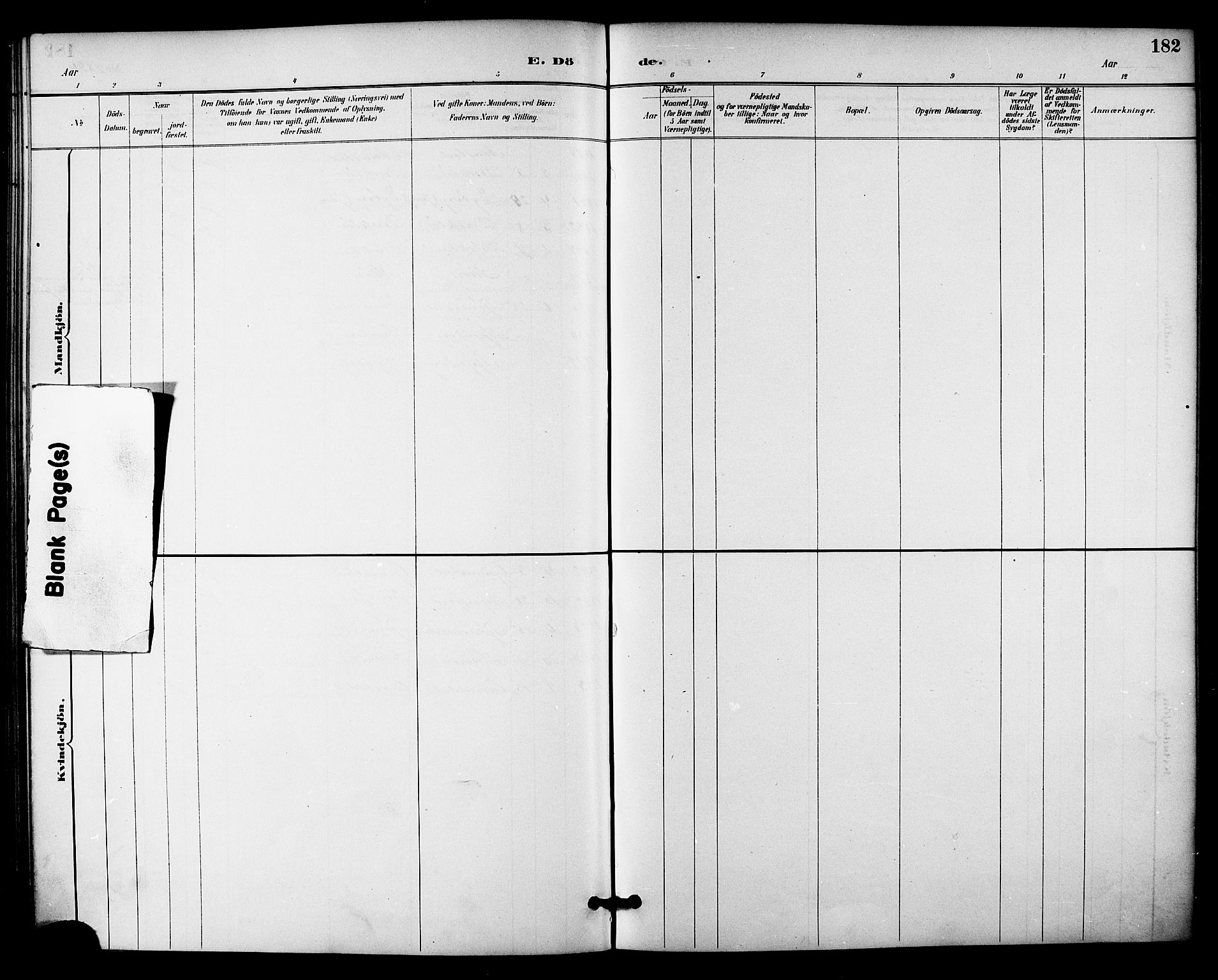 Ministerialprotokoller, klokkerbøker og fødselsregistre - Nordland, AV/SAT-A-1459/895/L1371: Ministerialbok nr. 895A06, 1885-1894, s. 182