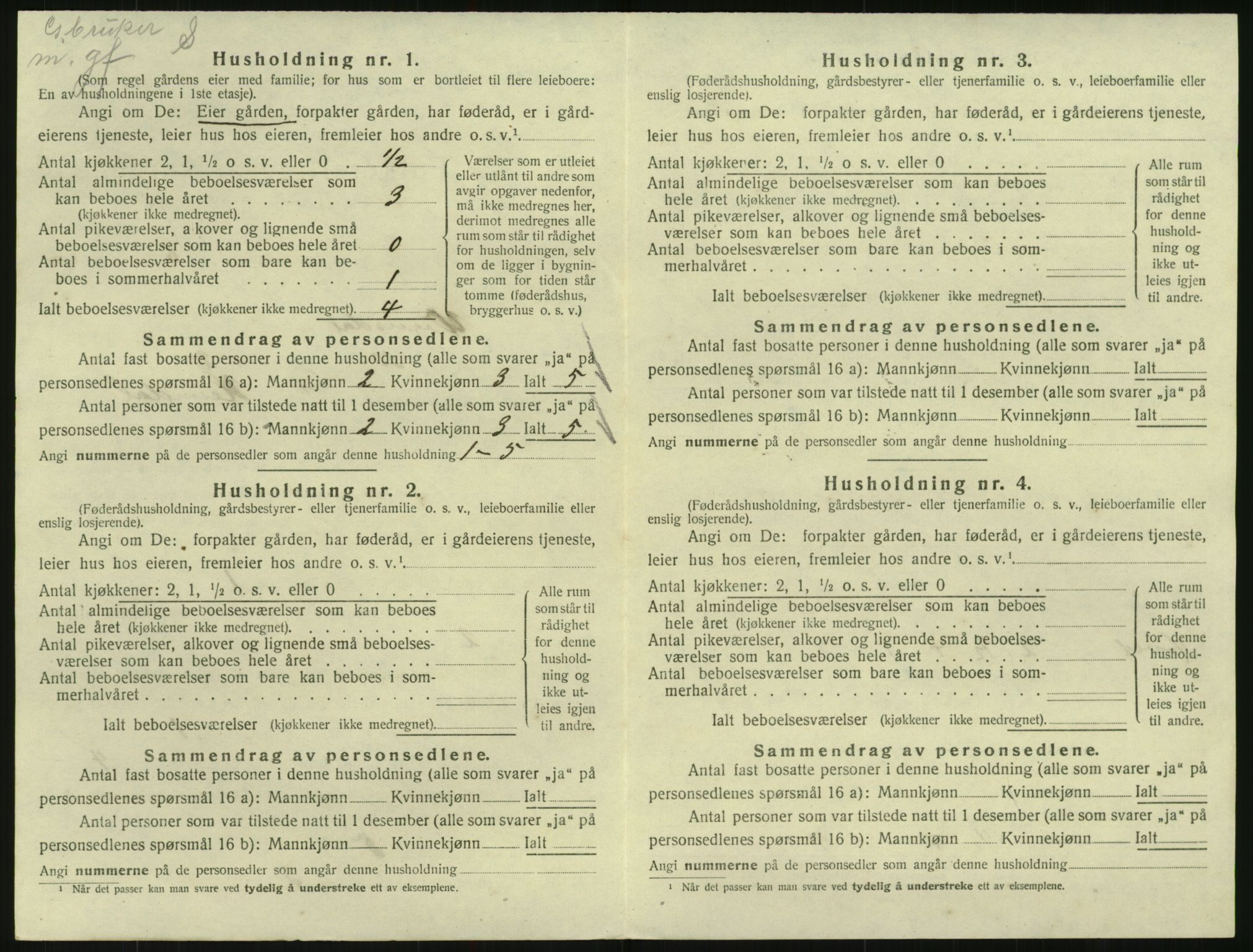 SAK, Folketelling 1920 for 0934 Vegusdal herred, 1920, s. 334