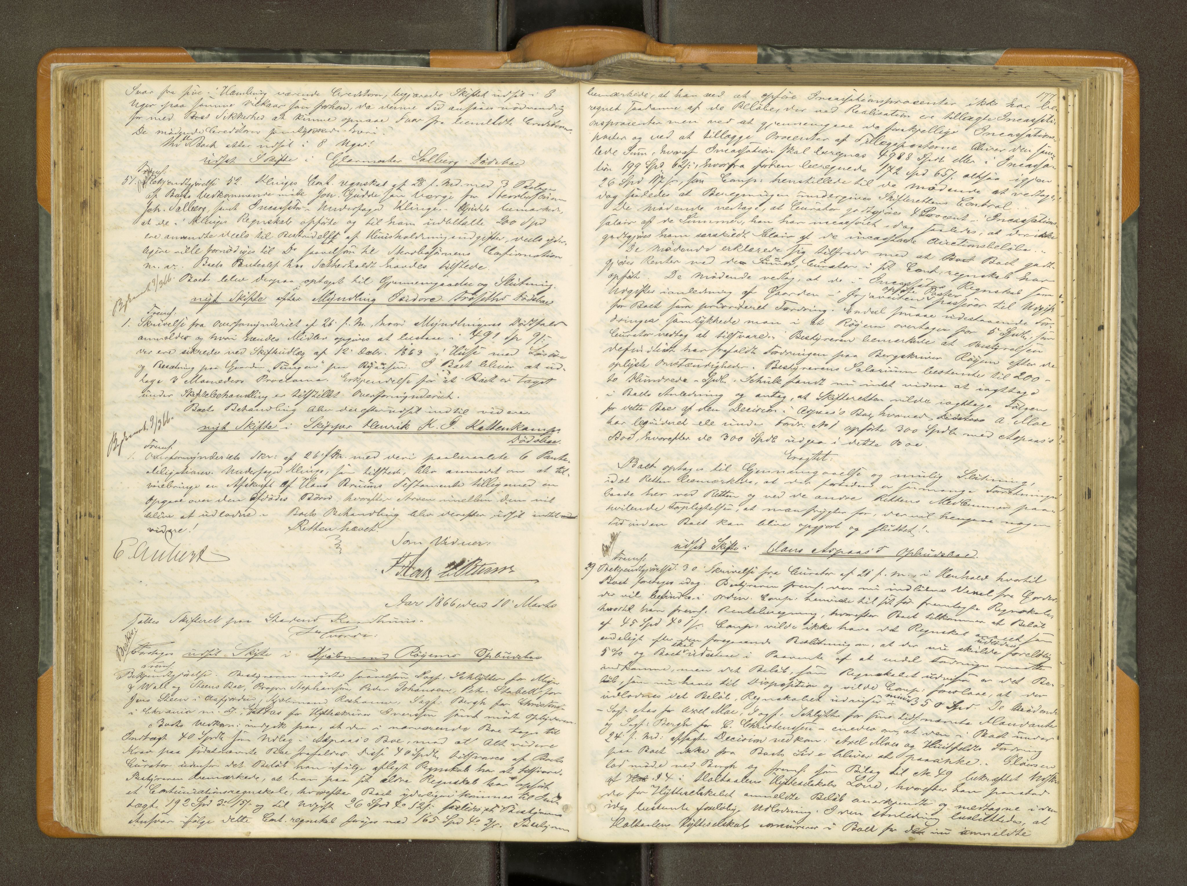 Trondheim byfogd, AV/SAT-A-0003/1/3/3B/L0007: Skiftebehandlingsprotokoll (u/ register) U, 1863-1874, s. 177