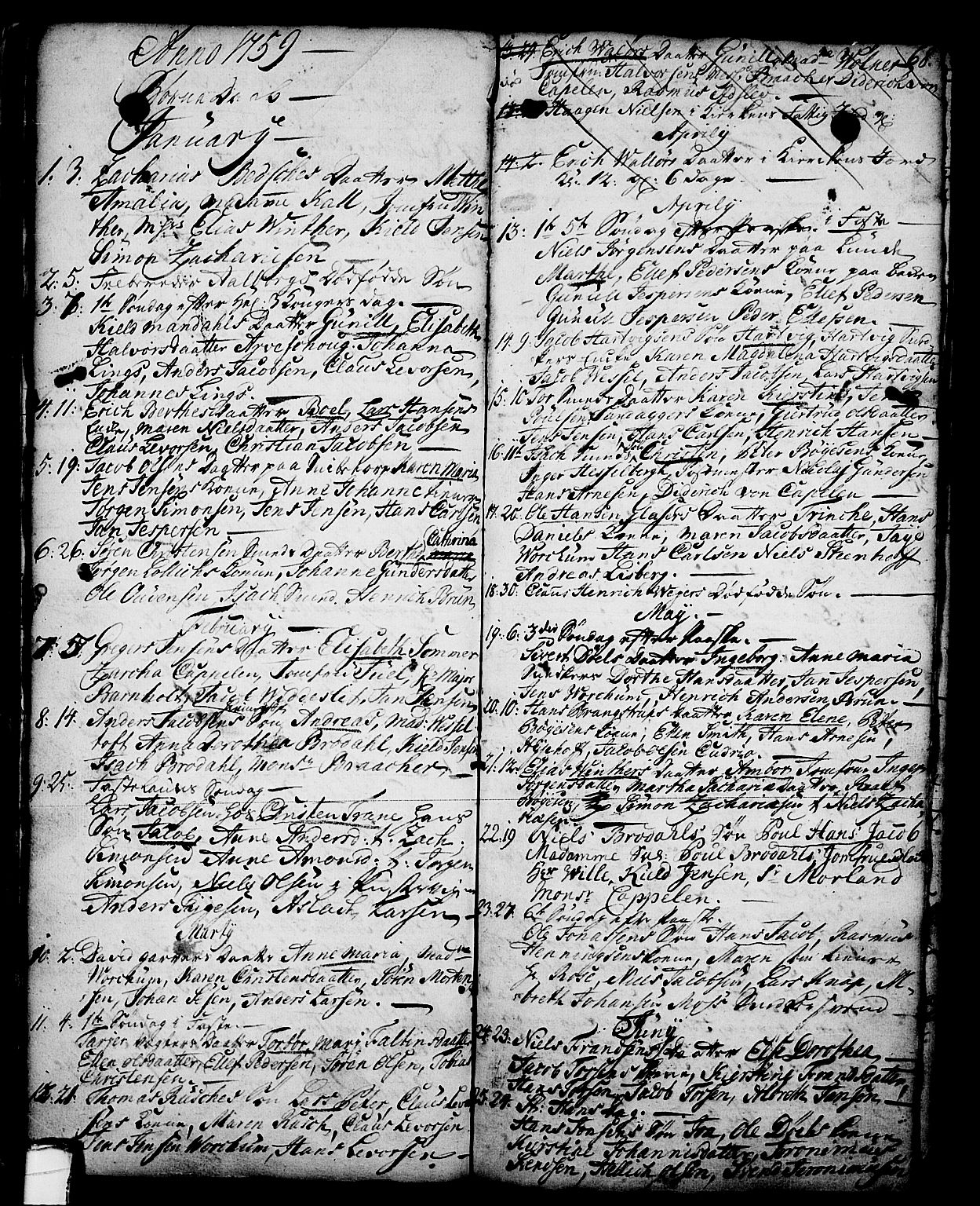 Skien kirkebøker, AV/SAKO-A-302/G/Ga/L0001: Klokkerbok nr. 1, 1756-1791, s. 68