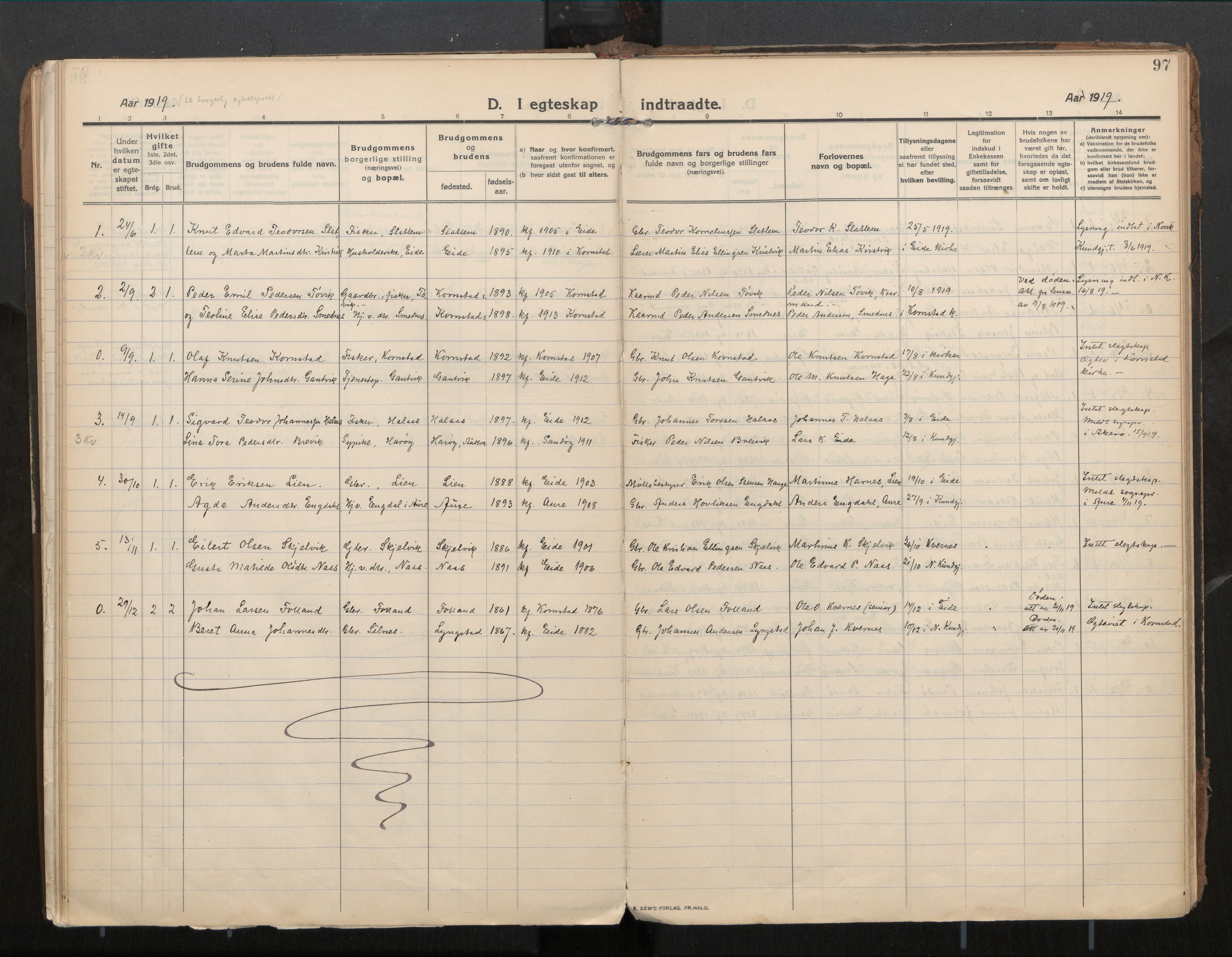 Ministerialprotokoller, klokkerbøker og fødselsregistre - Møre og Romsdal, AV/SAT-A-1454/571/L0836b: Ministerialbok nr. 571A03, 1911-1926, s. 97