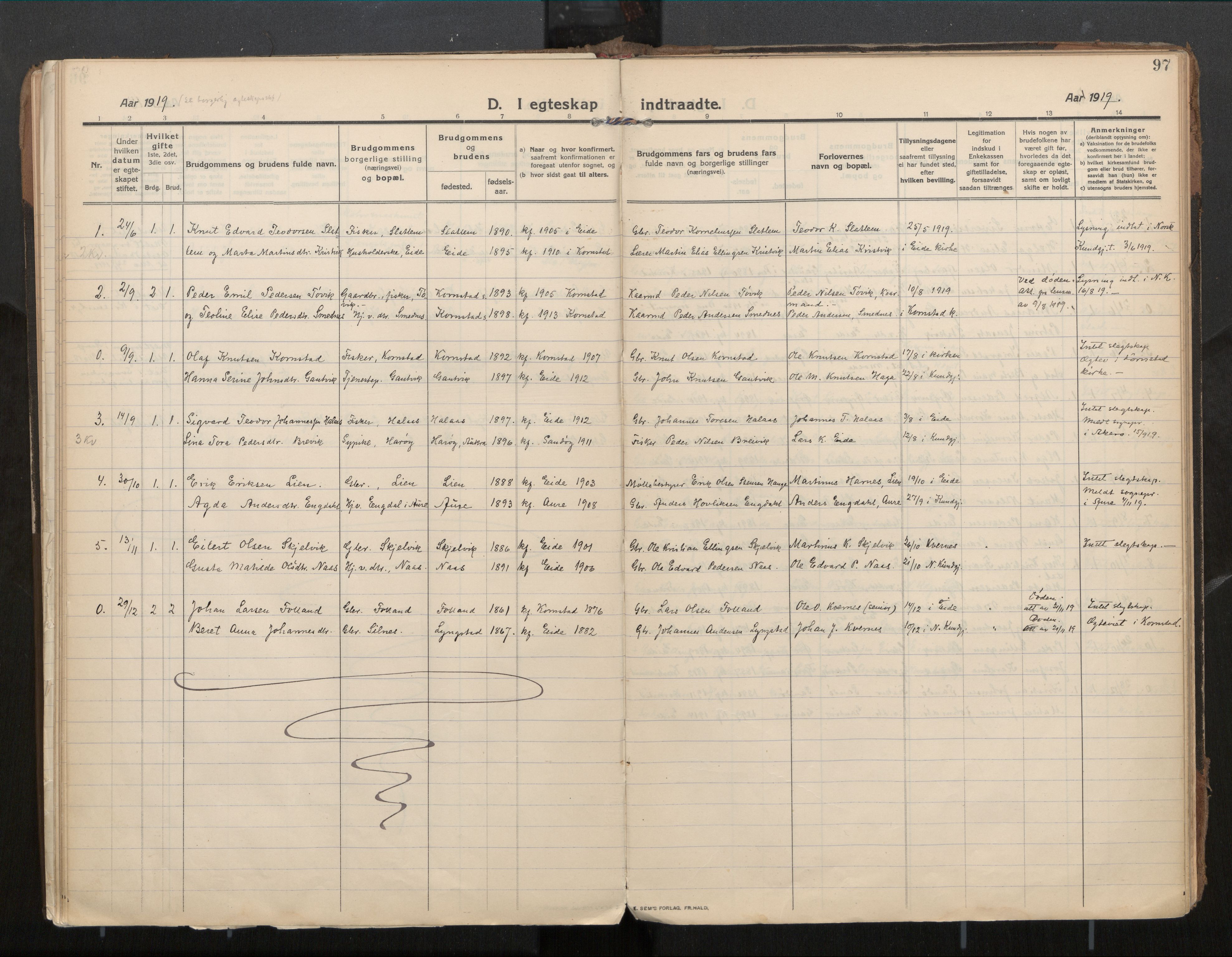 Ministerialprotokoller, klokkerbøker og fødselsregistre - Møre og Romsdal, SAT/A-1454/571/L0836b: Ministerialbok nr. 571A03, 1911-1926, s. 97