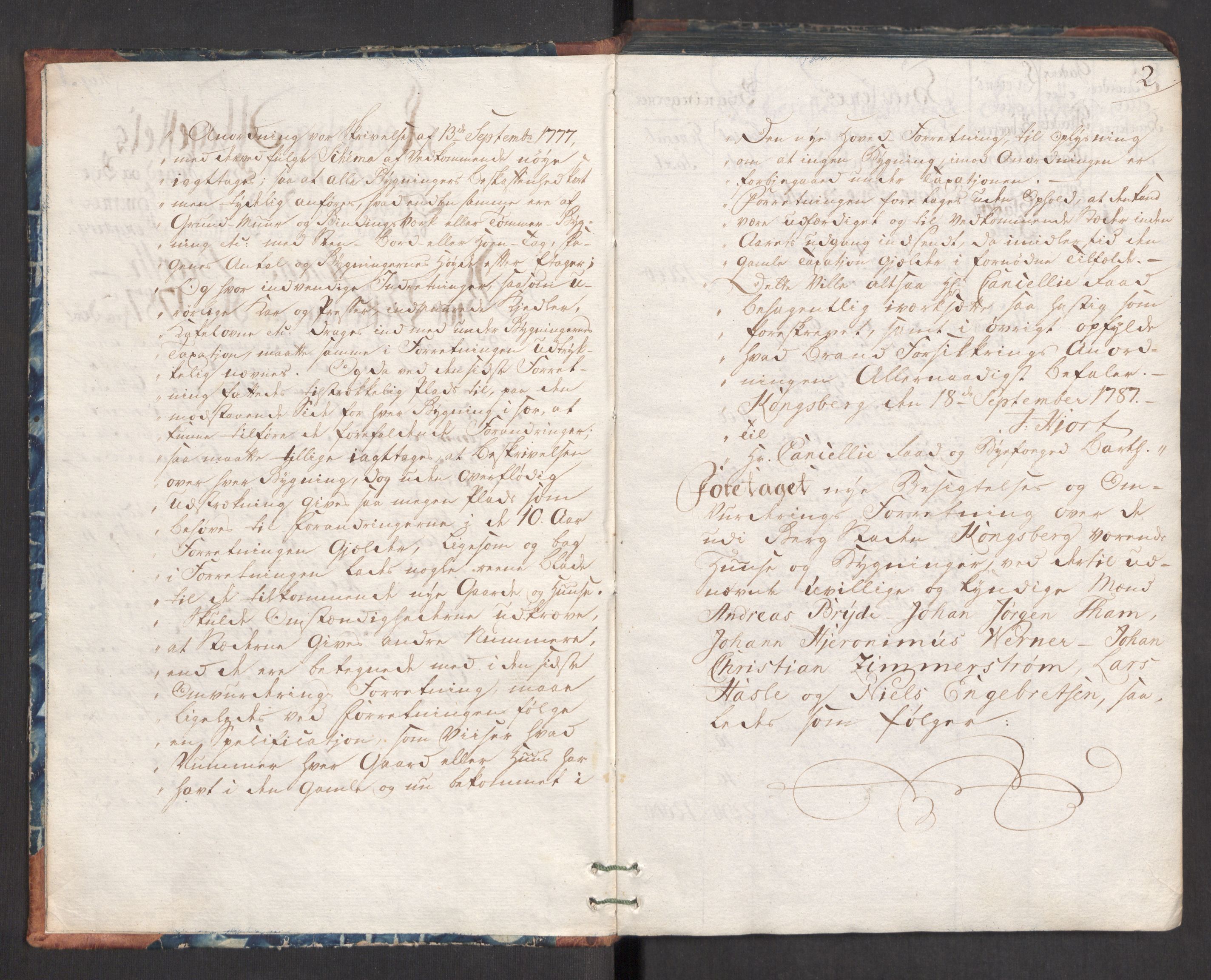 Kommersekollegiet, Brannforsikringskontoret 1767-1814, AV/RA-EA-5458/F/Fa/L0029/0003: Kongsberg / Branntakstprotokoll, 1787