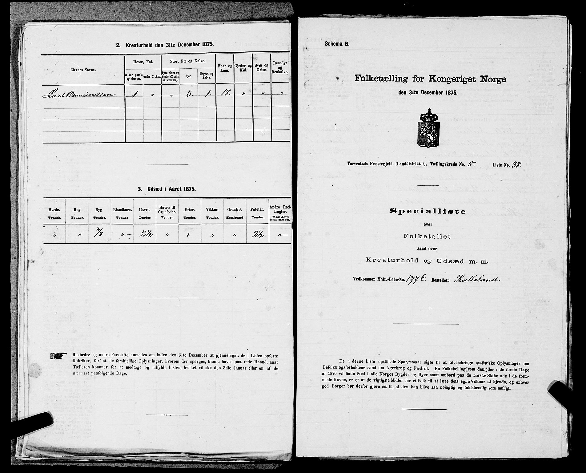 SAST, Folketelling 1875 for 1152L Torvastad prestegjeld, Torvastad sokn, Skåre sokn og Utsira sokn, 1875, s. 720